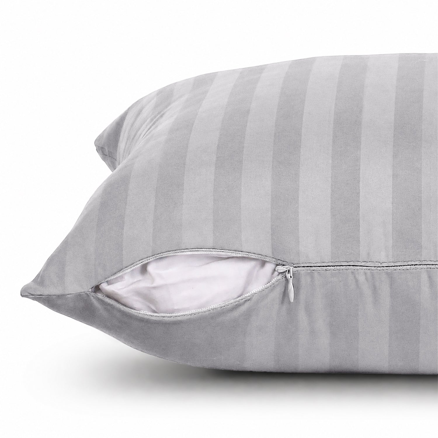 Pair of Stripe Microfibre Cushion Covers for Sofa
