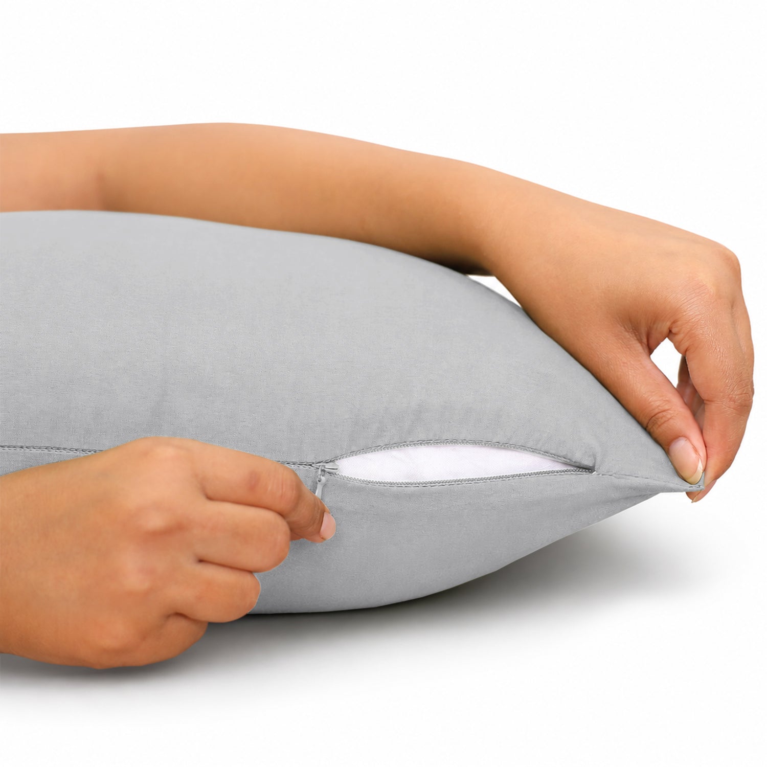 Pair of Microfibre Plain Cushion Covers for Bed & Living Room