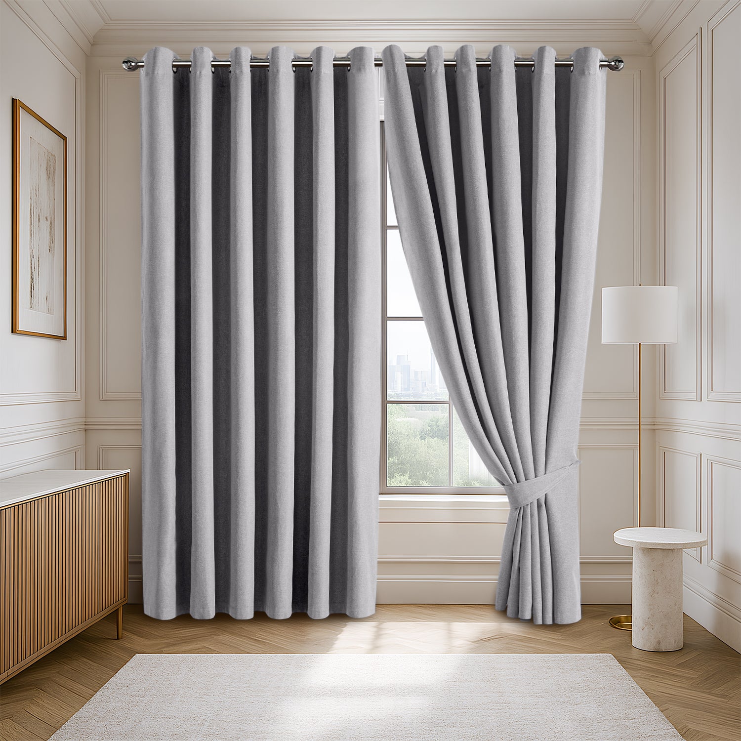 135 GSM Eyelet Ready Made Blackout Curtains For Living Room