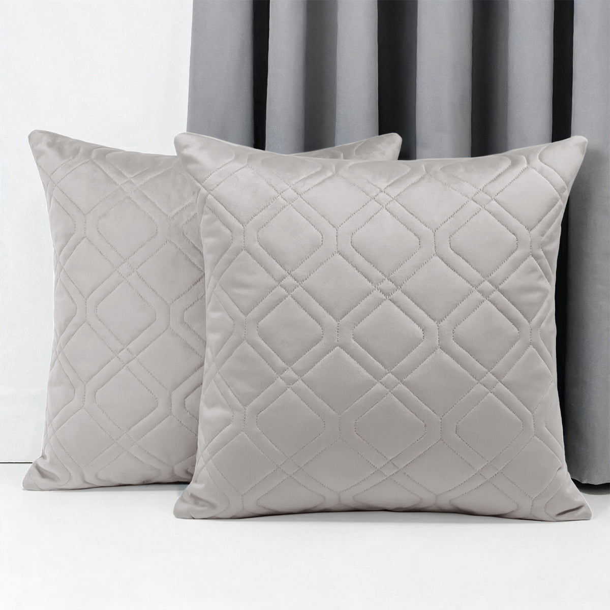 Soft Velvet Cushion Cover with Diamond Pattern – Pack Of 2