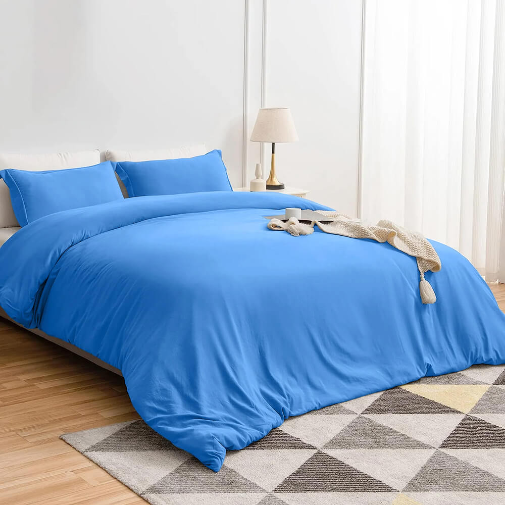 Plain Duvet Cover with Pillowcases Set