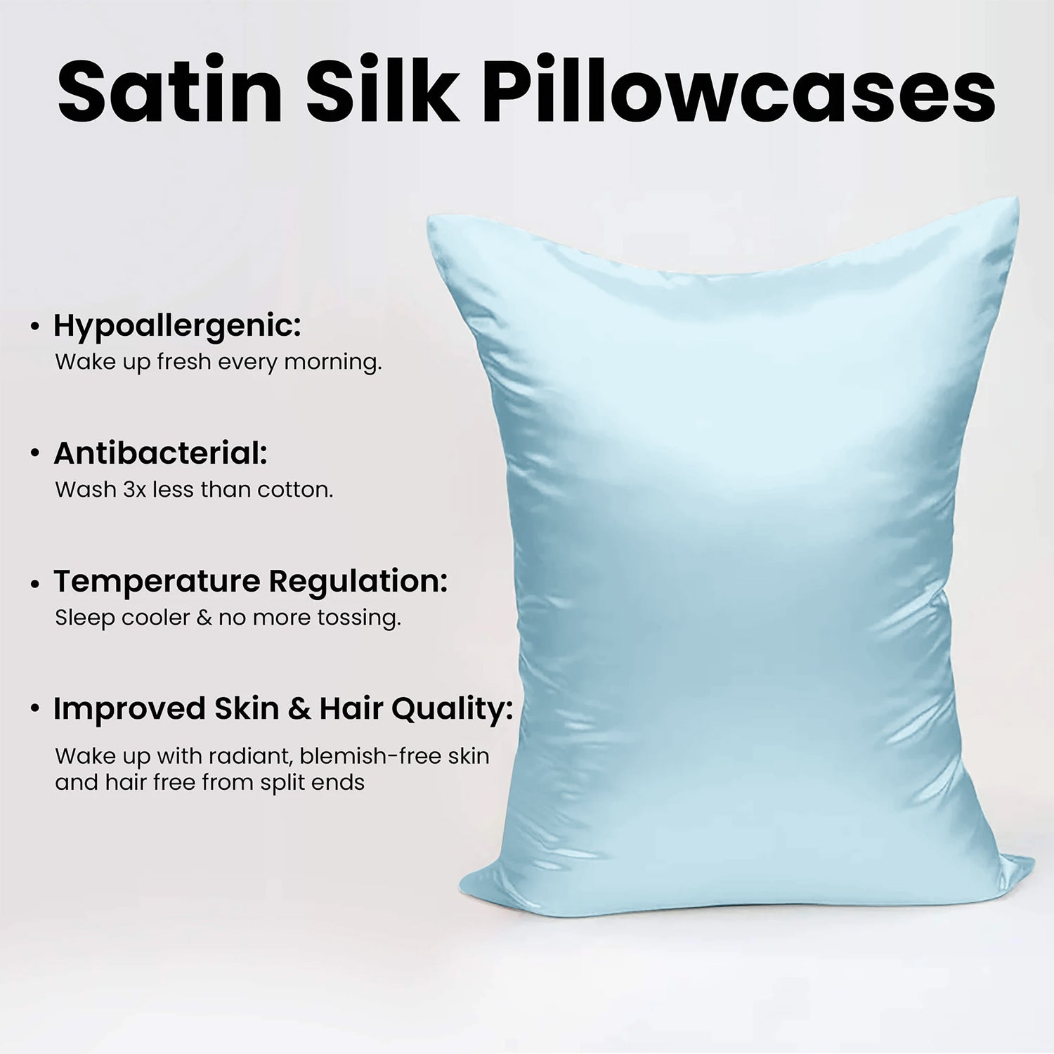 Satin Silk Pillowcases Pair