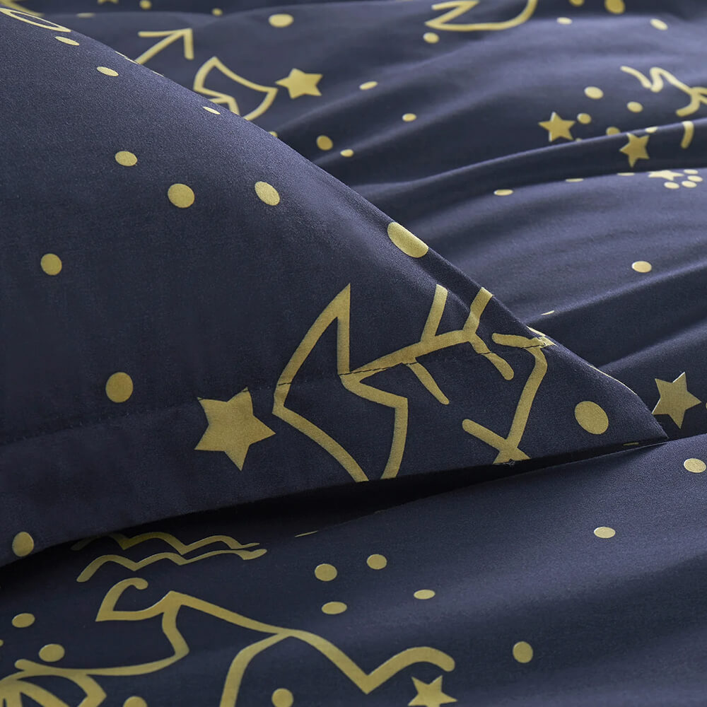Constellation Star Printed Navy Duvet Cover