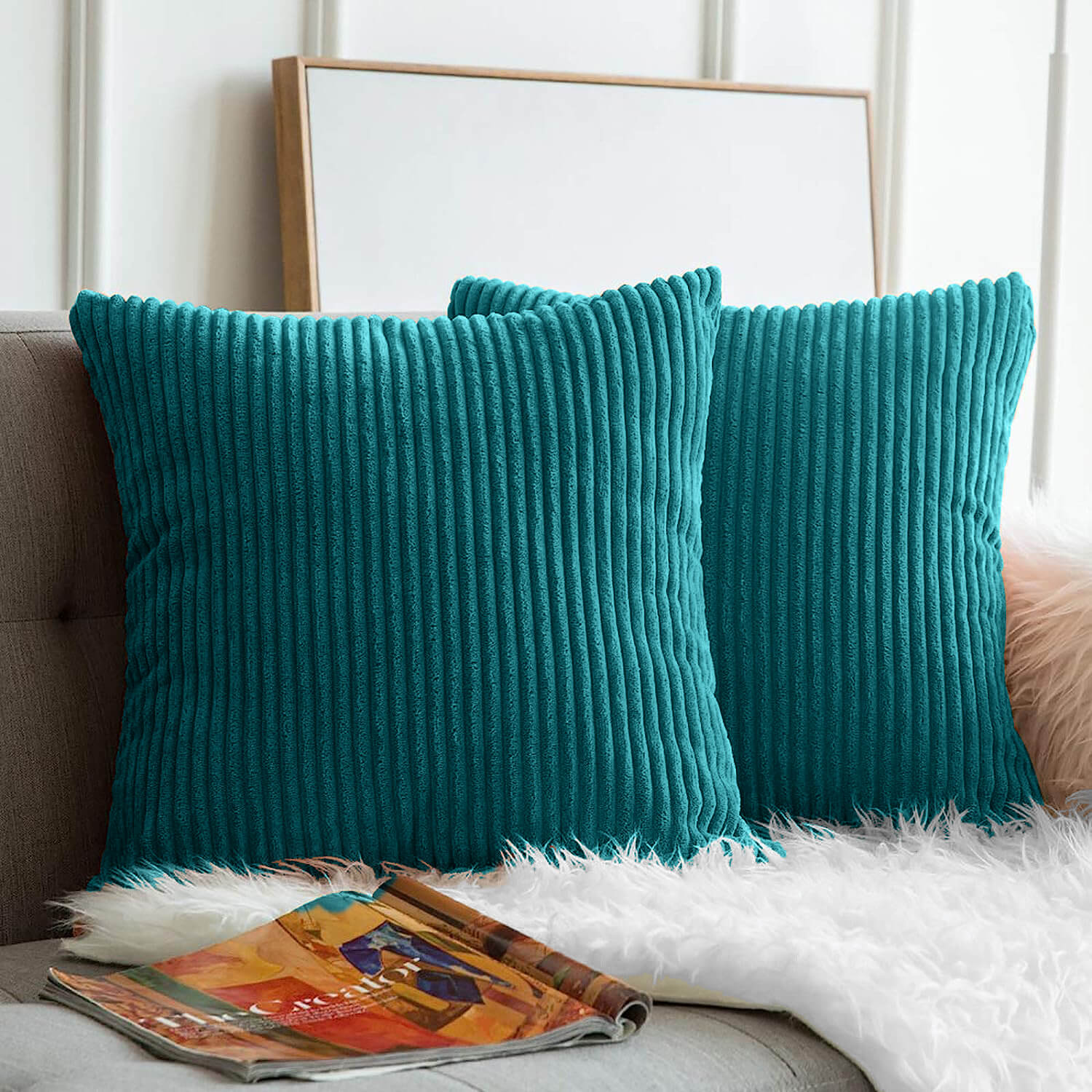 Striped Velvet Cushion Covers