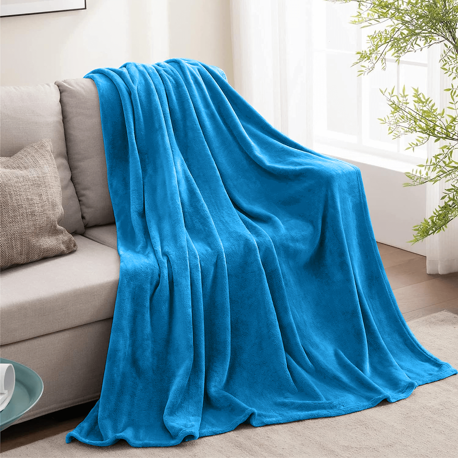 Teal Fleece Throw Blanket