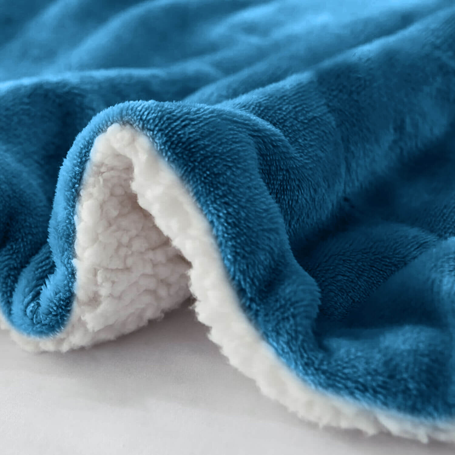 Teal Sherpa Throw Blanket