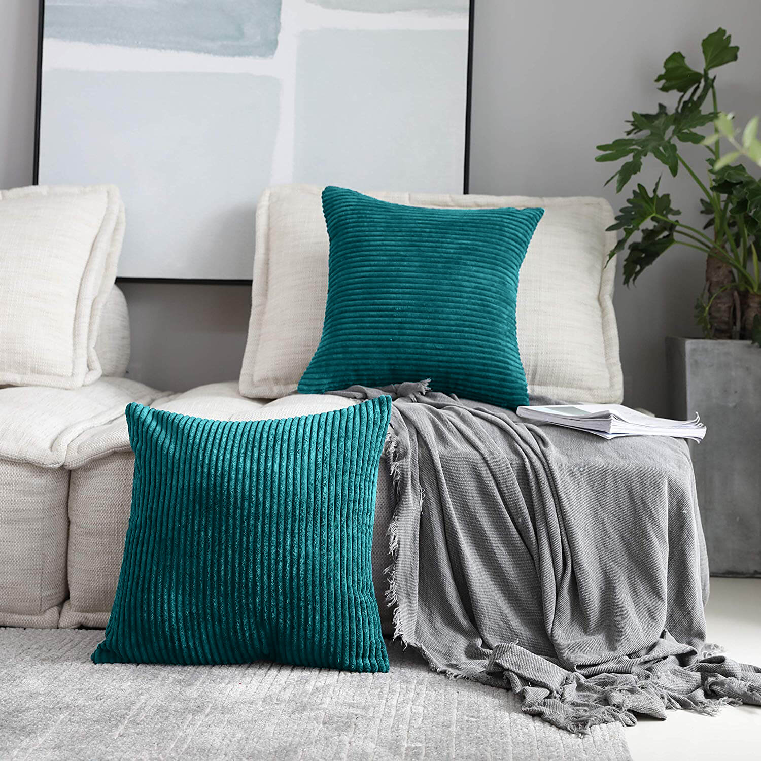 Striped Velvet Cushion Covers