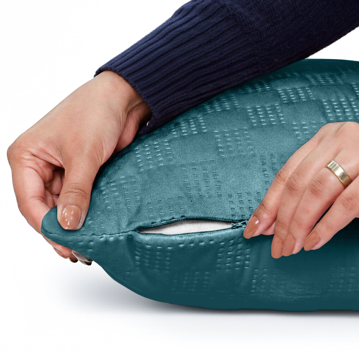 Checked Pattern Velvet Cushion Covers – Pack Of 2