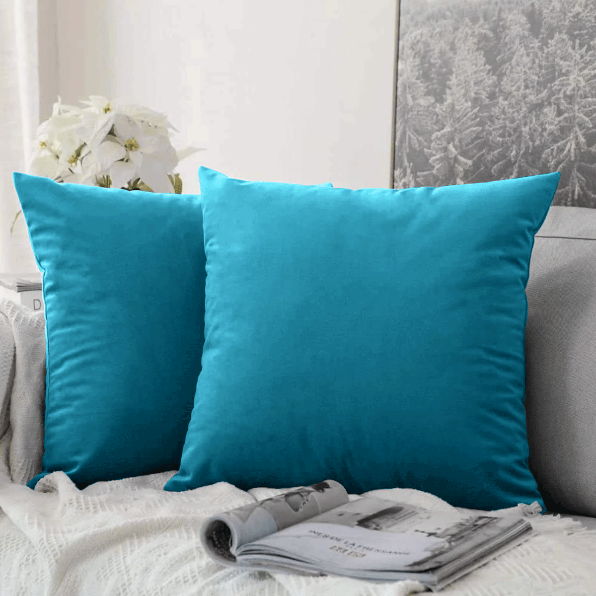 Teal Cushion Covers 45x45