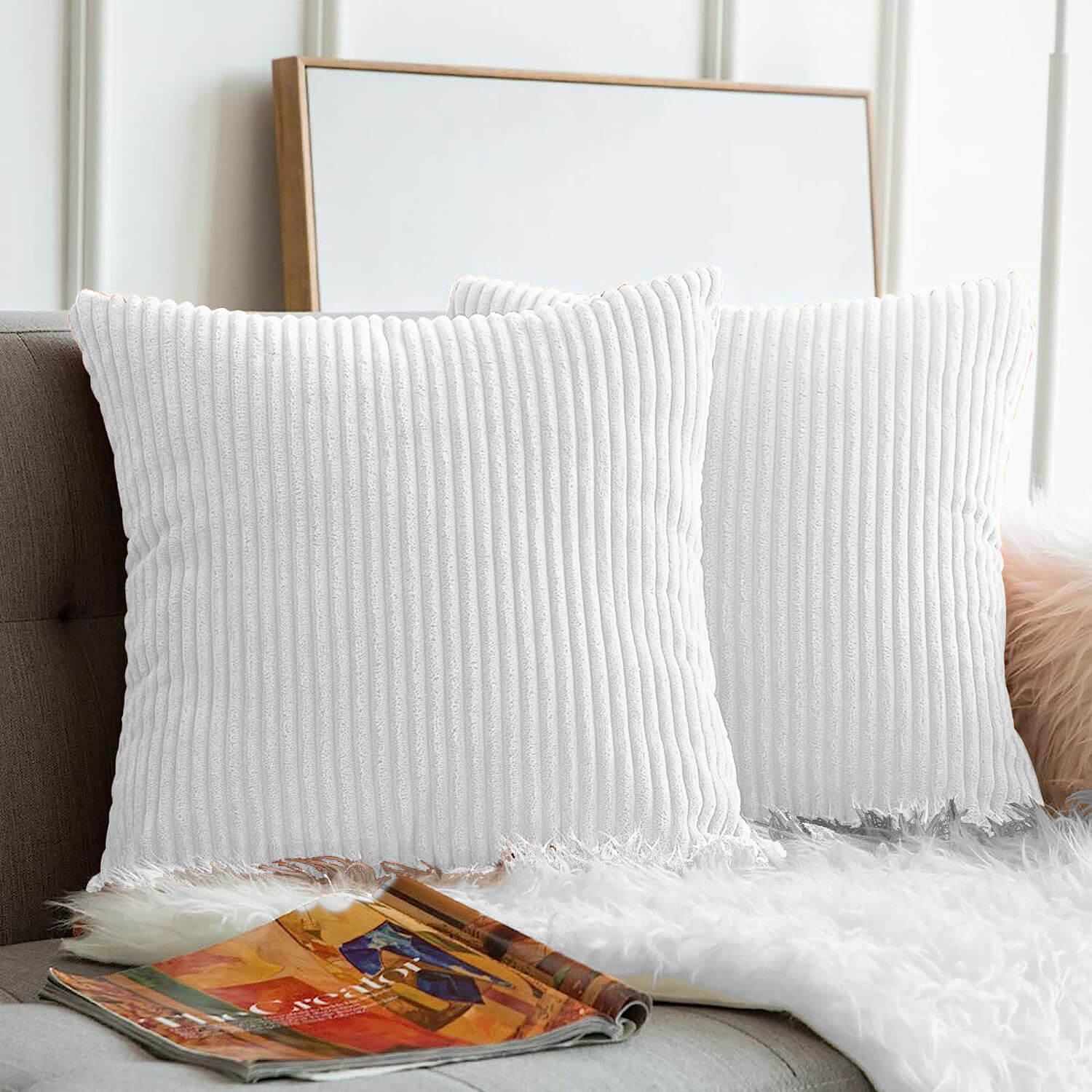 Striped Velvet Cushion Covers