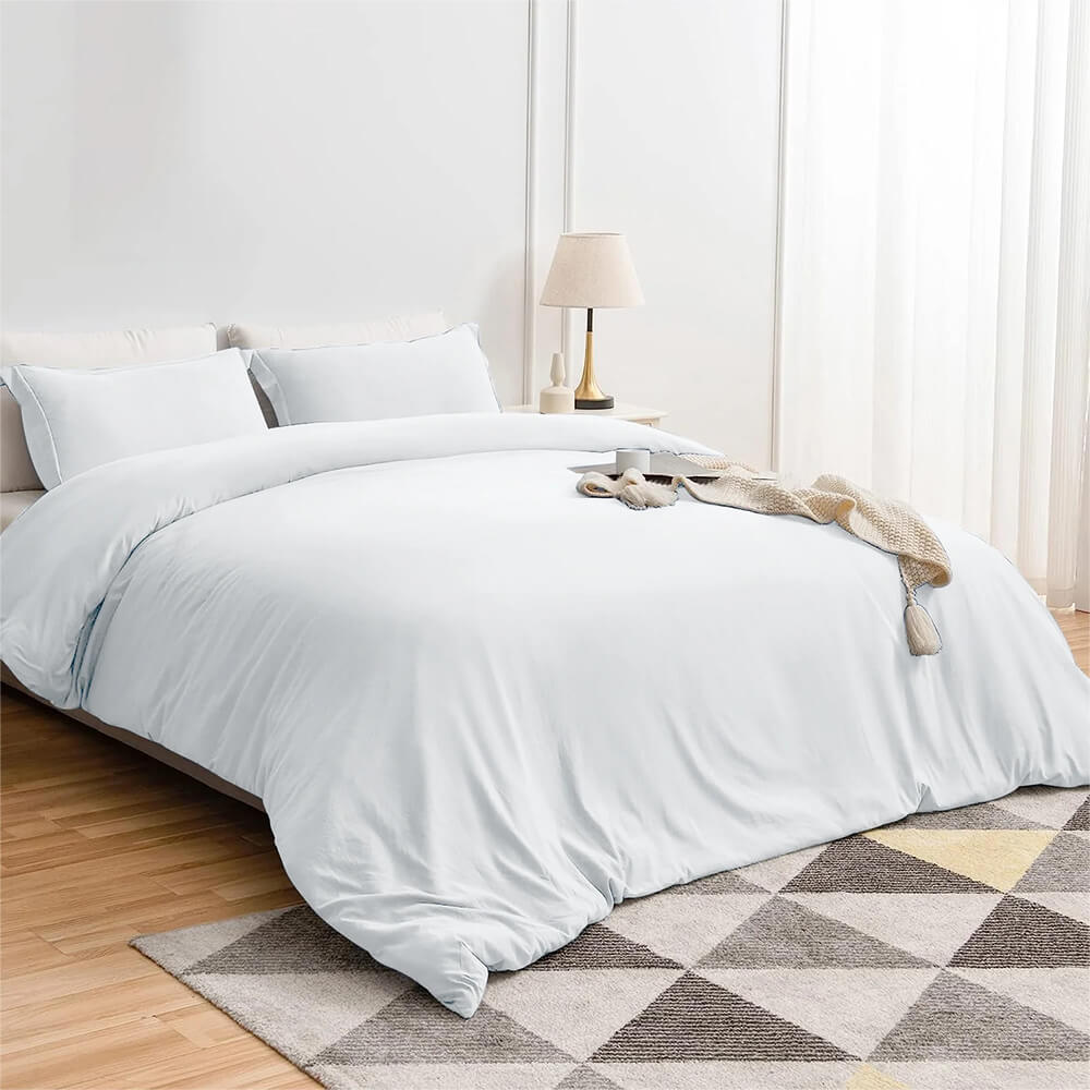 Plain Duvet Cover with Pillowcases Set