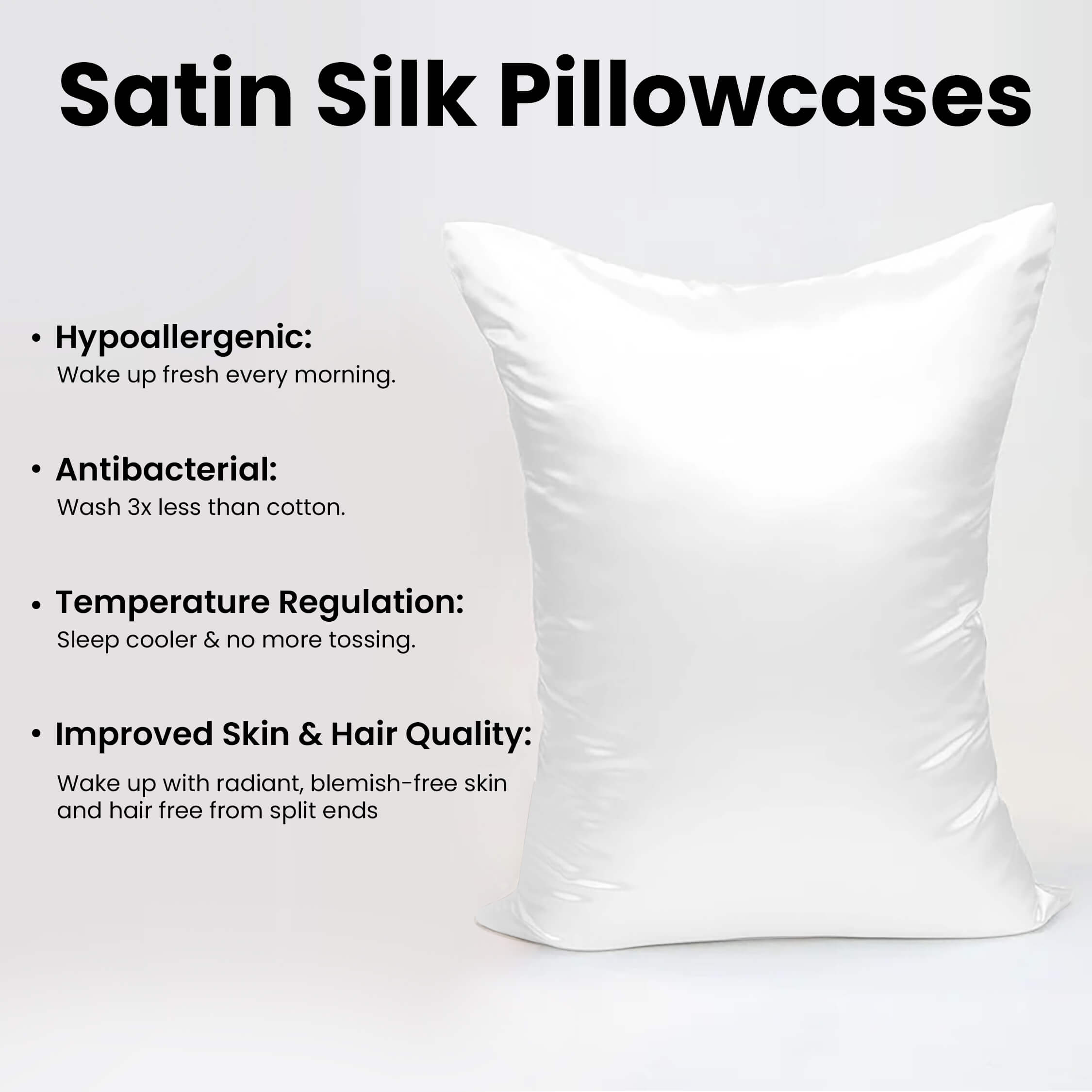 Satin Silk Pillowcases Pair