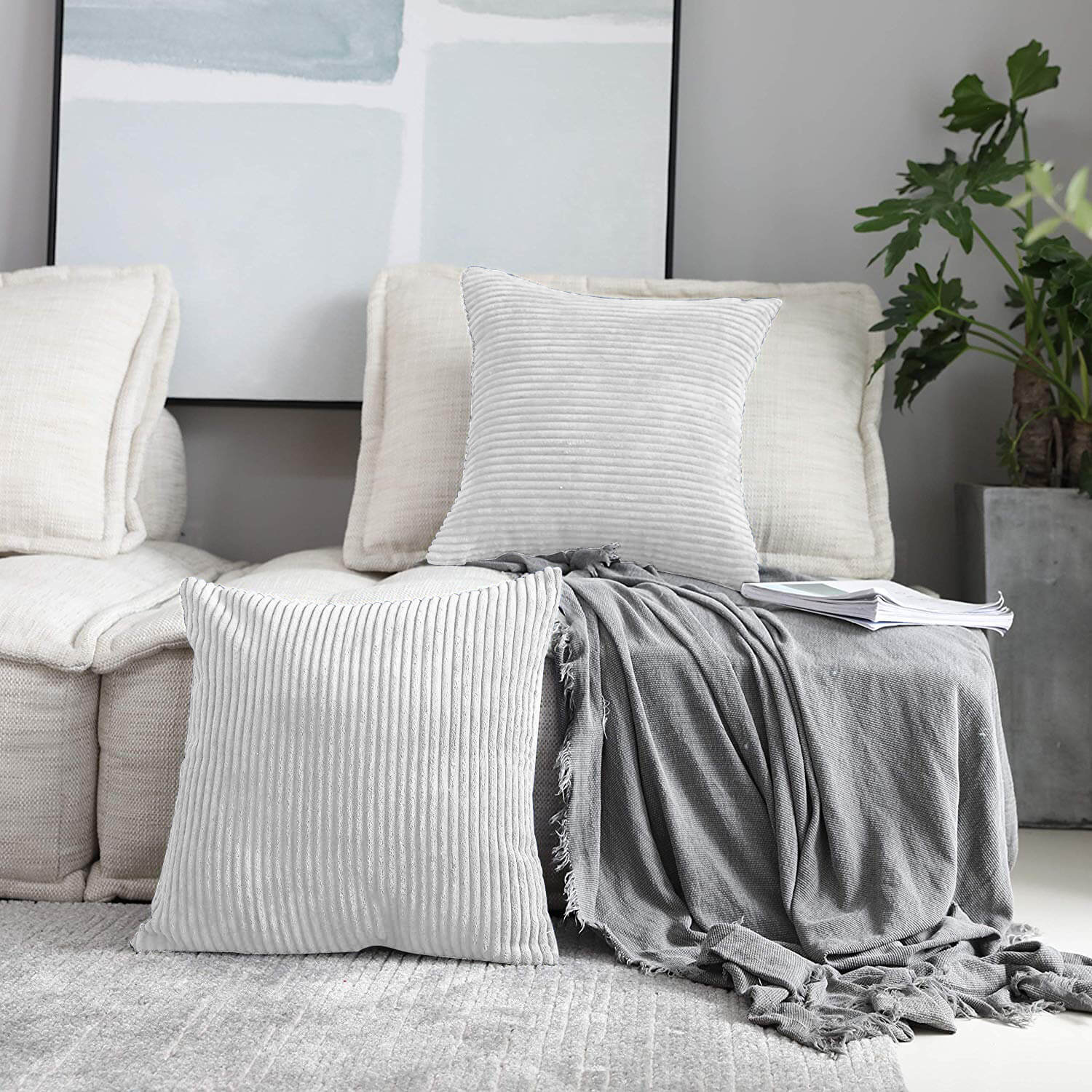 Striped Velvet Cushion Covers