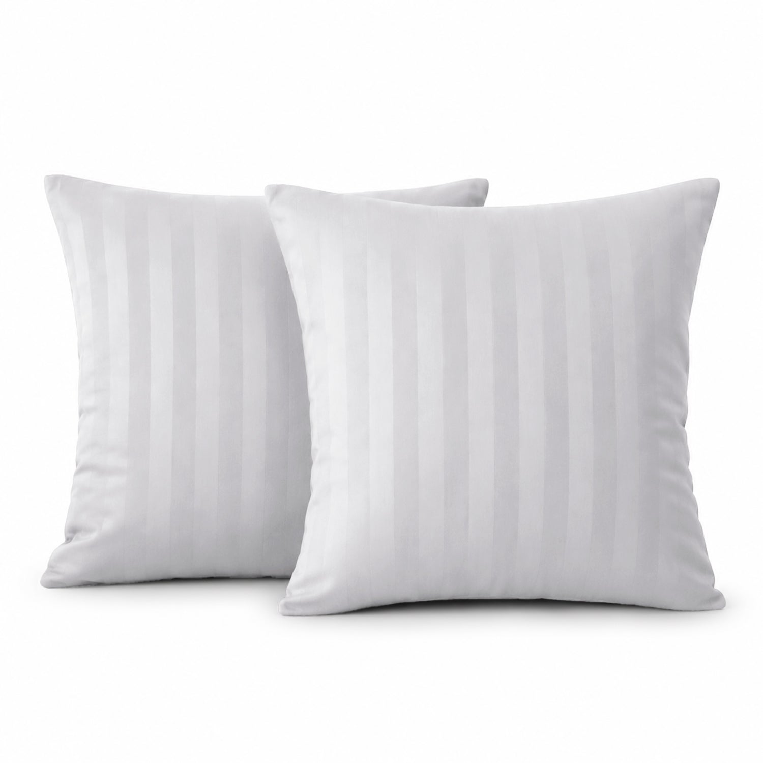 Pair of Stripe Microfibre Cushion Covers for Sofa