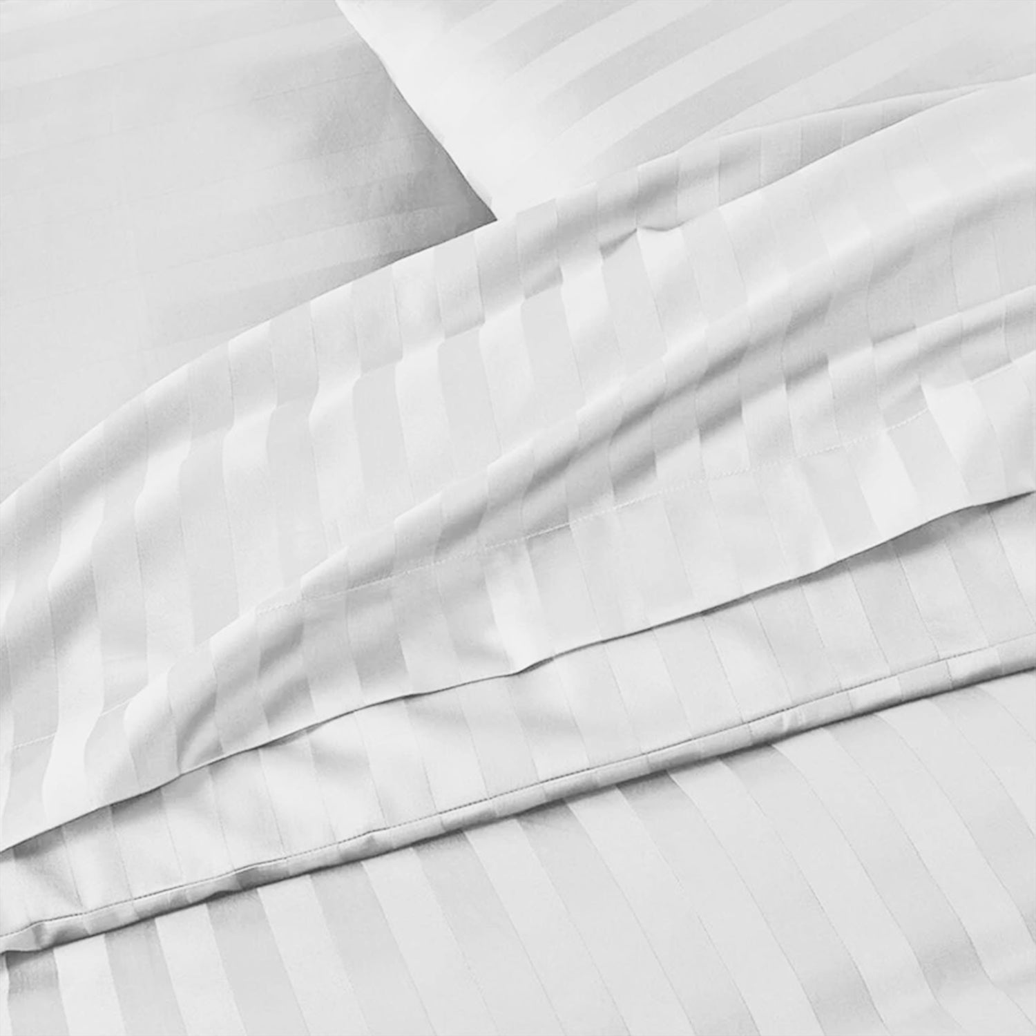 4 Piece Stripe Bedding Set - Duvet Cover, Pillowcases & Fitted Sheet