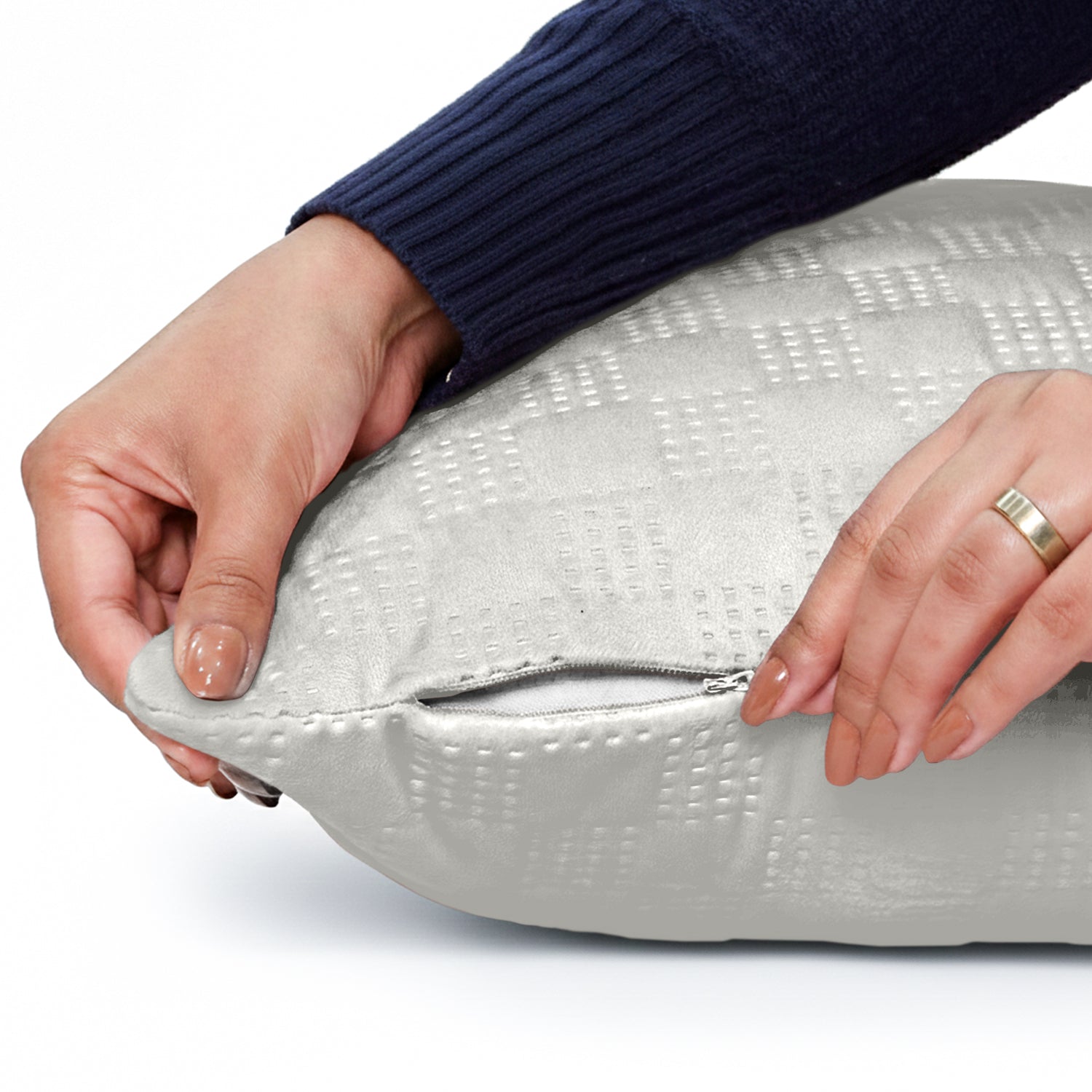 Checked Pattern Velvet Cushion Covers – Pack Of 2