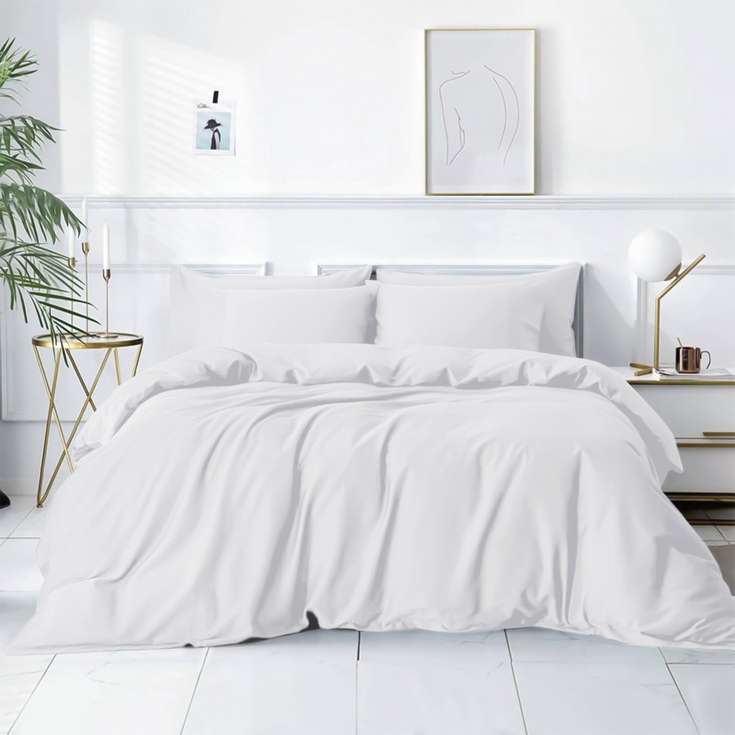 Plain Duvet Cover with Pillowcase Set