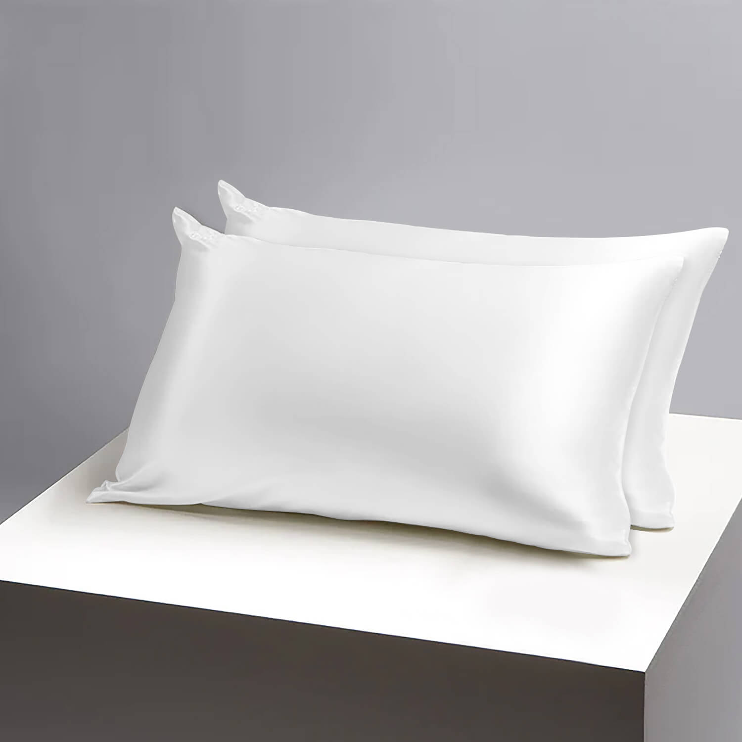 white Satin Silk Pillowcases Pair