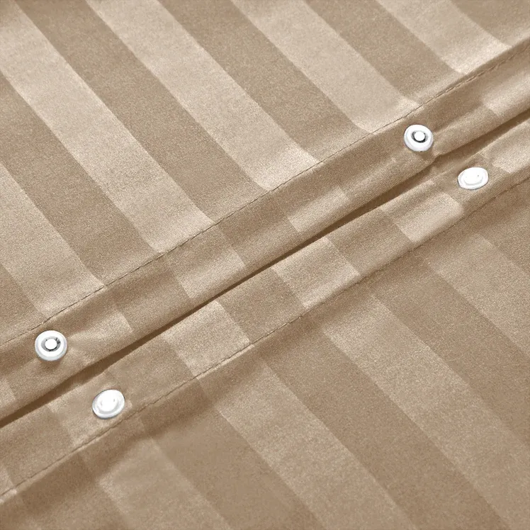 Satin Stripe Duvet Cover Set Luxury Hotel Style Bedding Single Double King Super King Size