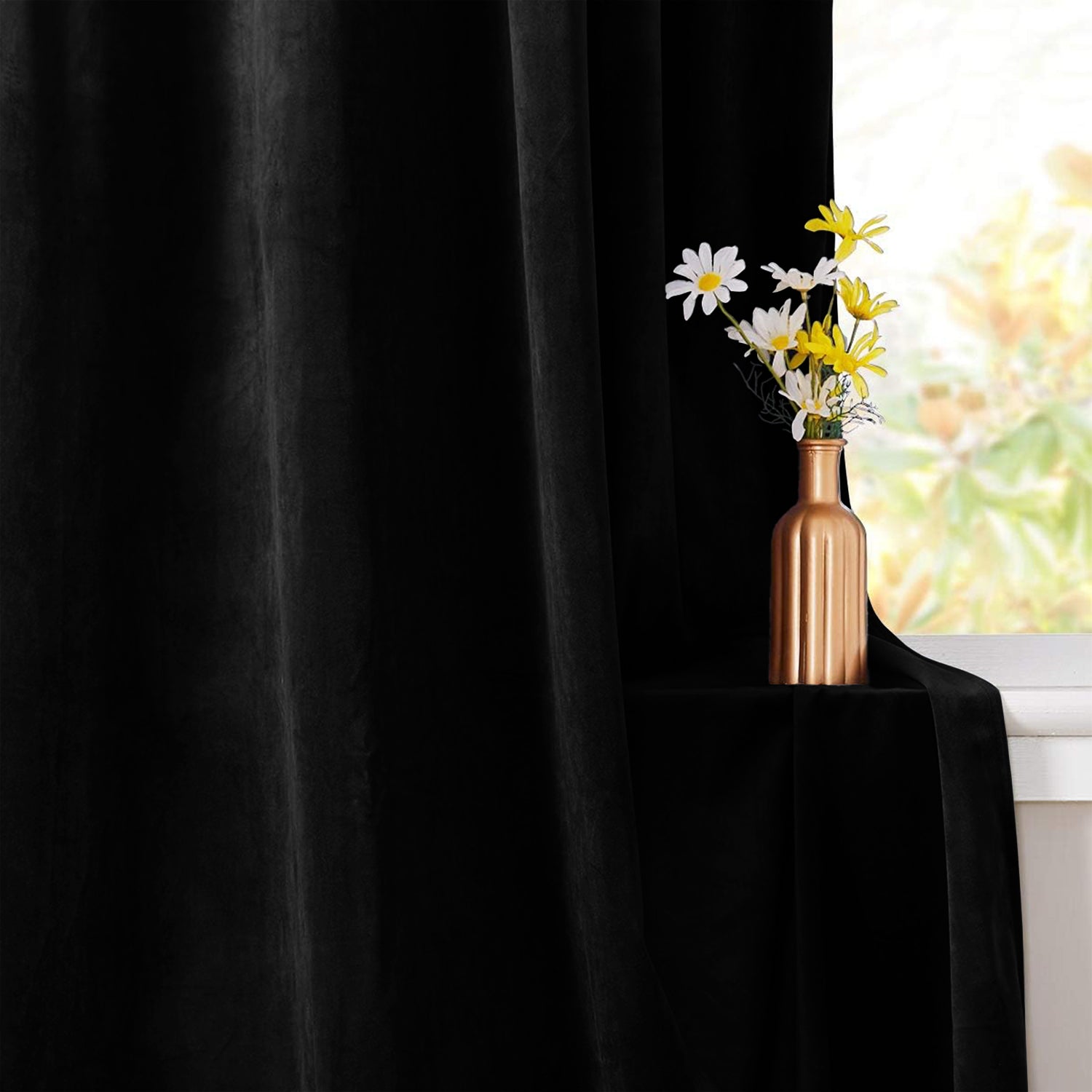 Velvet Eyelet Curtains Ready Made
