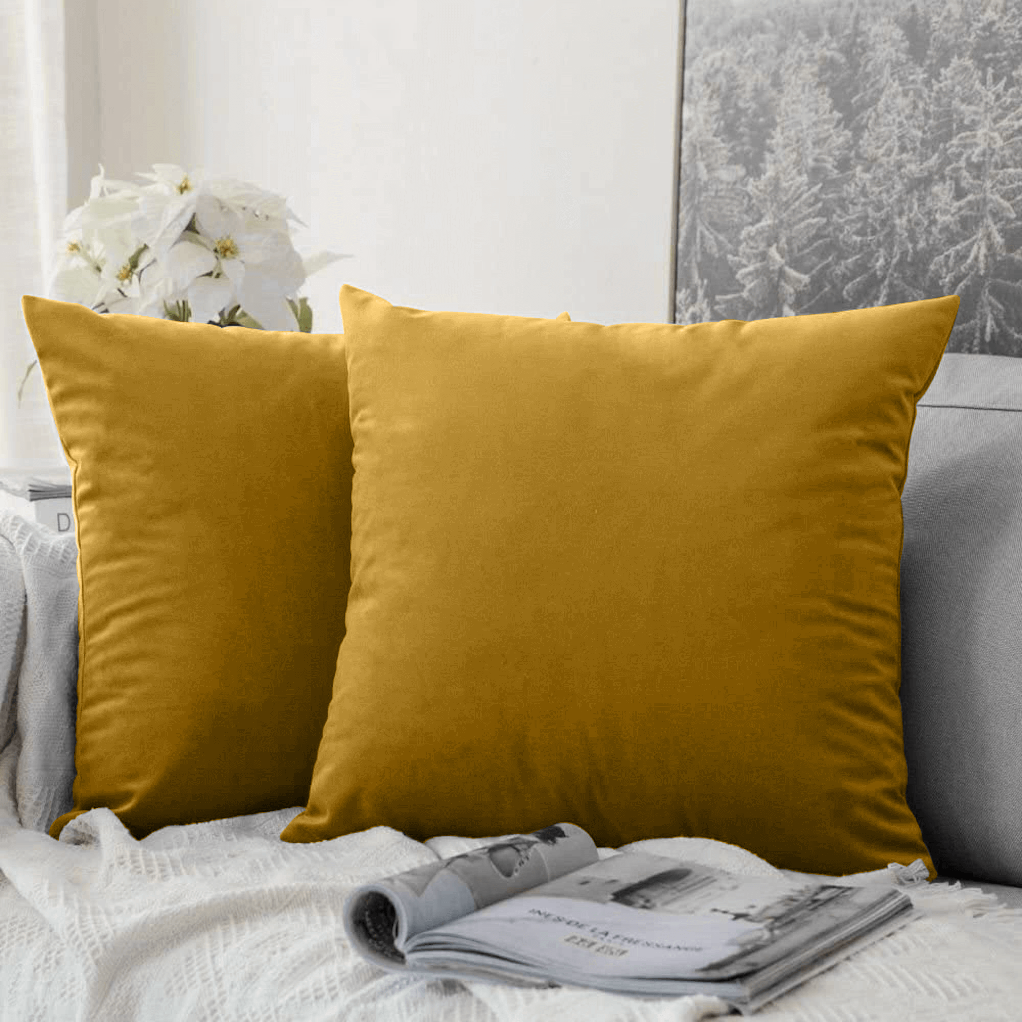 Ochre Cushion Covers 45x45