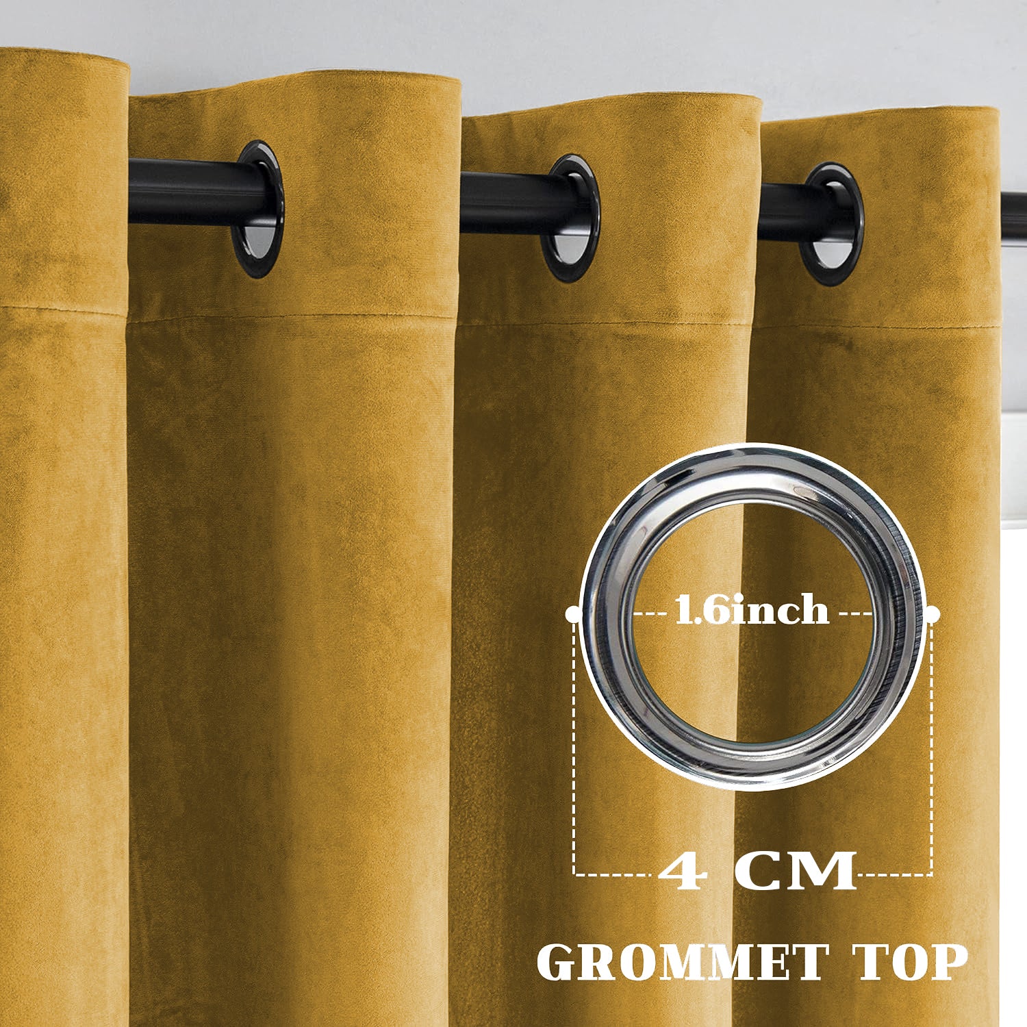 Velvet Eyelet Curtains Ready Made