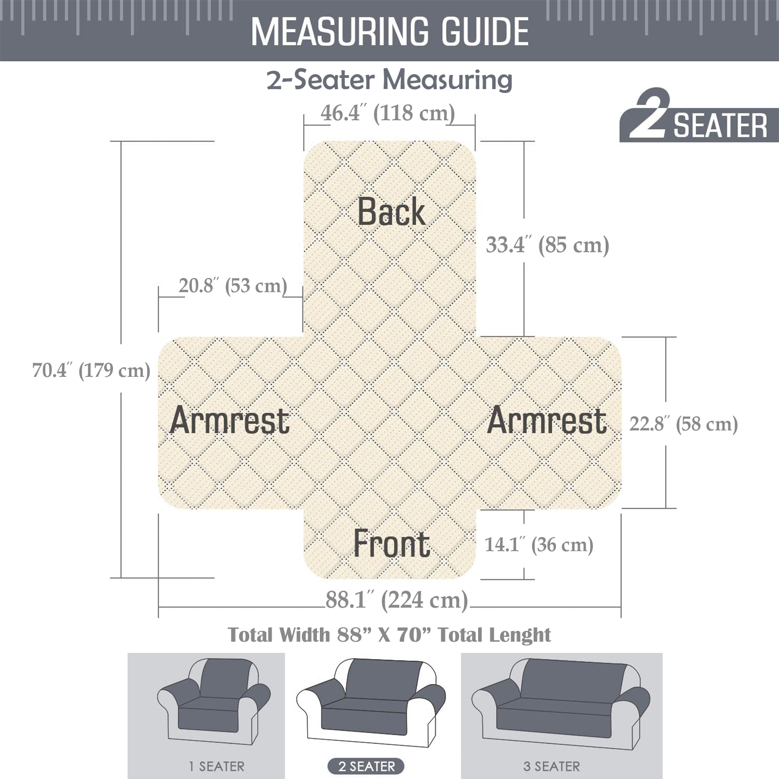 Waterproof Sofa Slipcover Light Grey