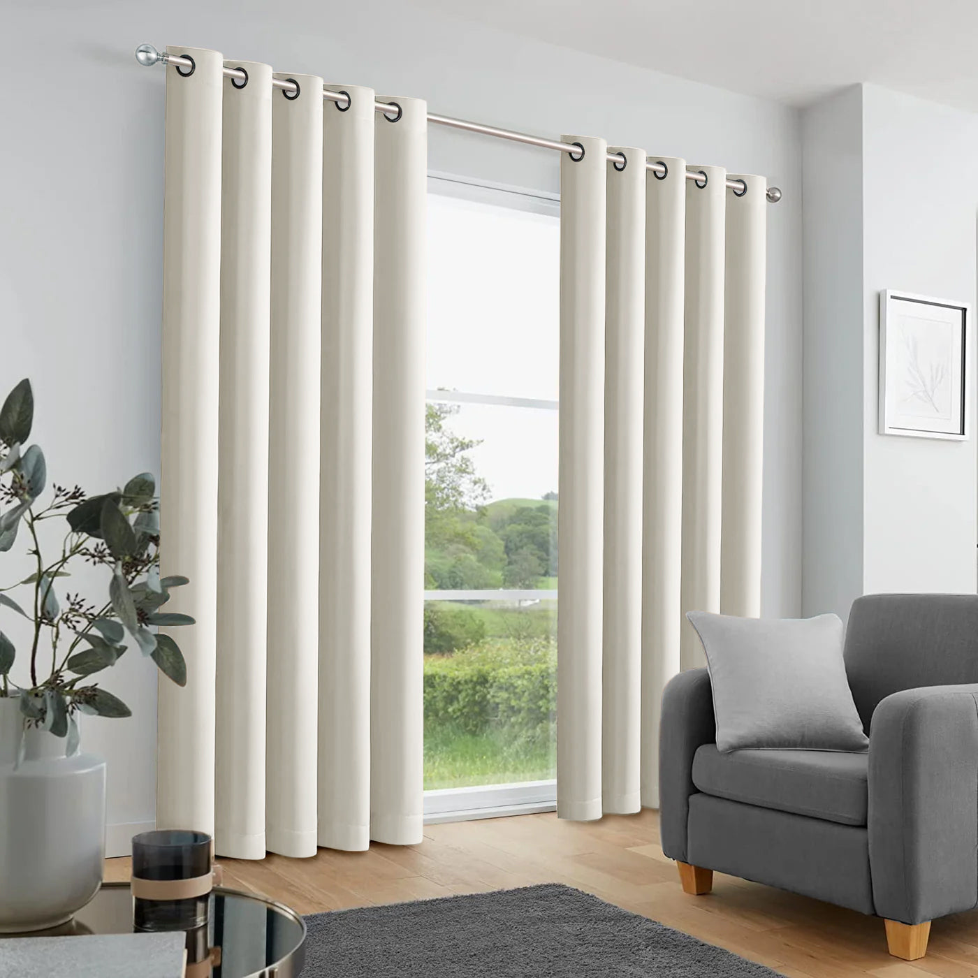 Plain Blackout Eyelet Curtains