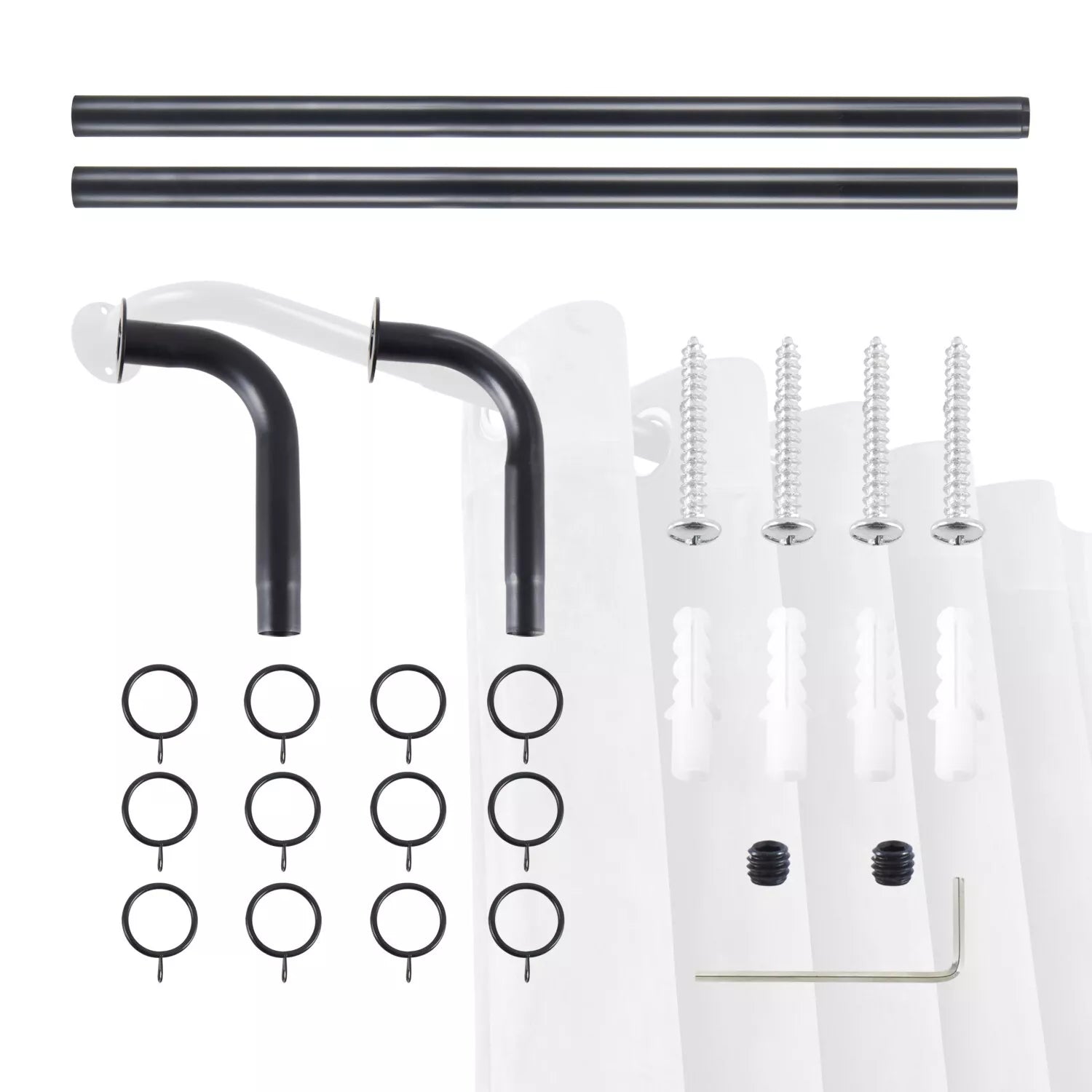 Extendable Room Darkening Blackout Curtain Pole