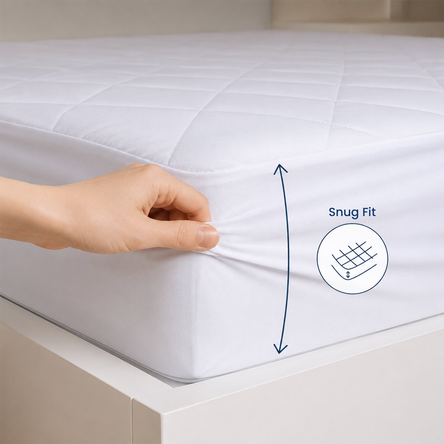 Extra Deep Mattress Protector Cover 40cm Elasticated Fitted Mattress Cover