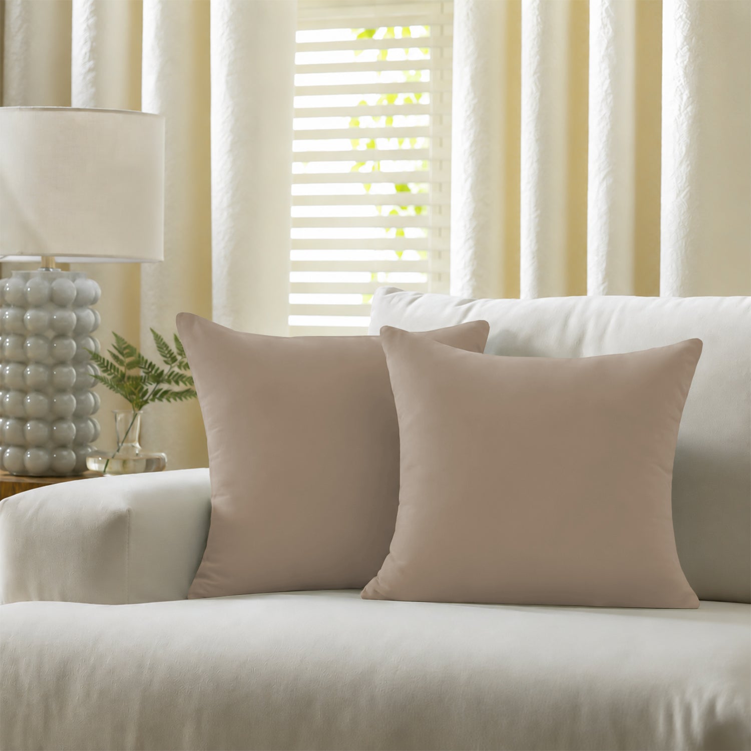 Pair of Microfibre Plain Cushion Covers for Bed & Living Room