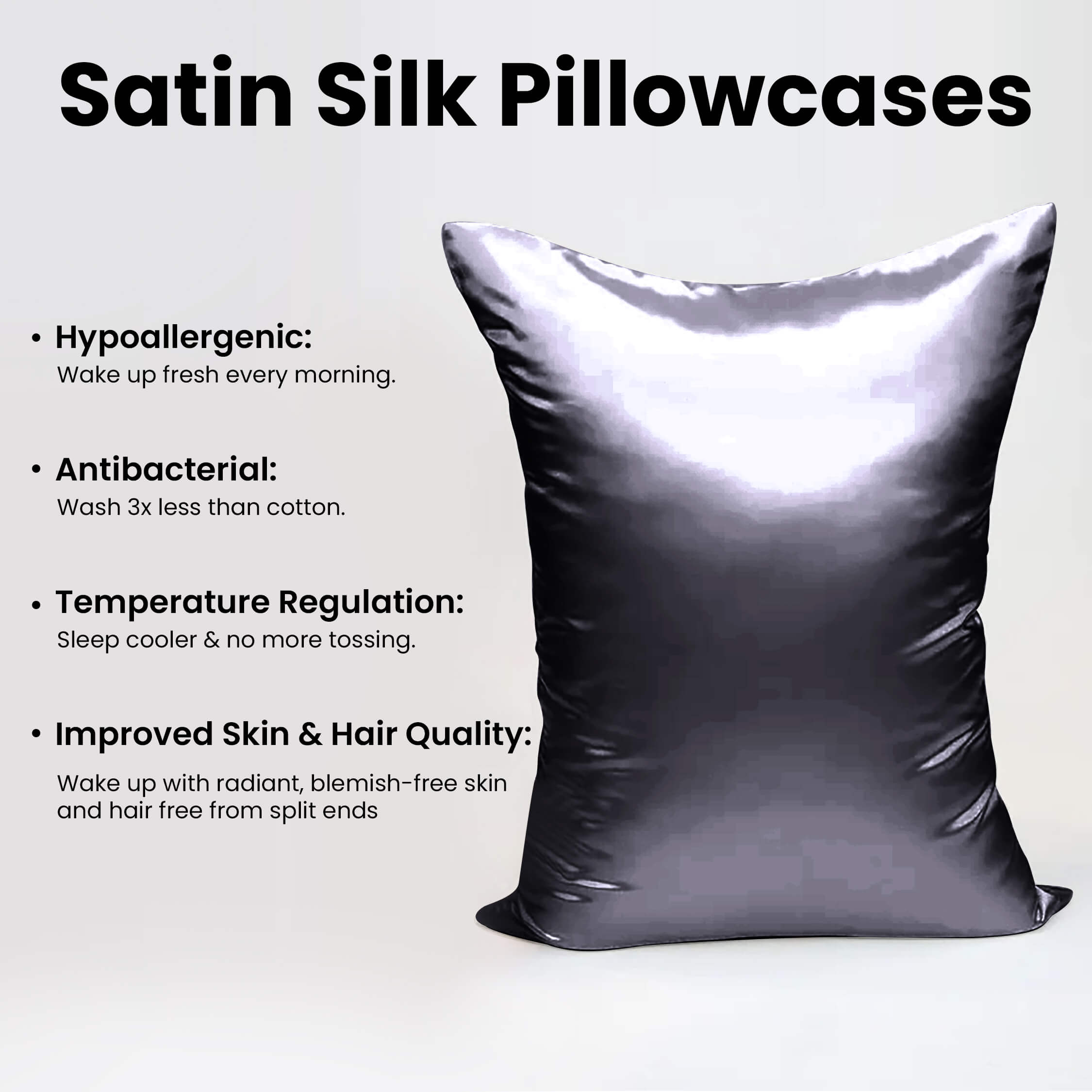 Satin Silk Pillowcases Pair