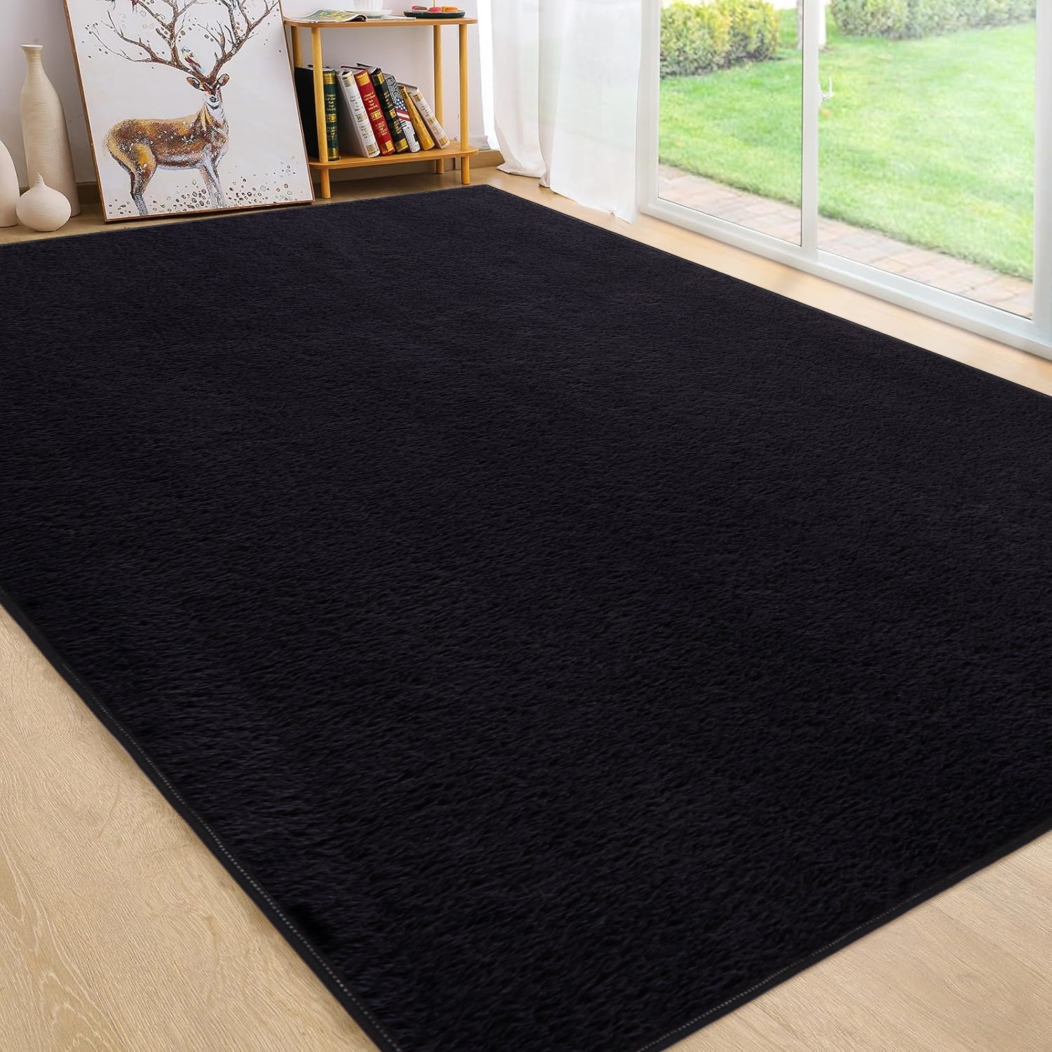 Black Rabbit Fur Rug