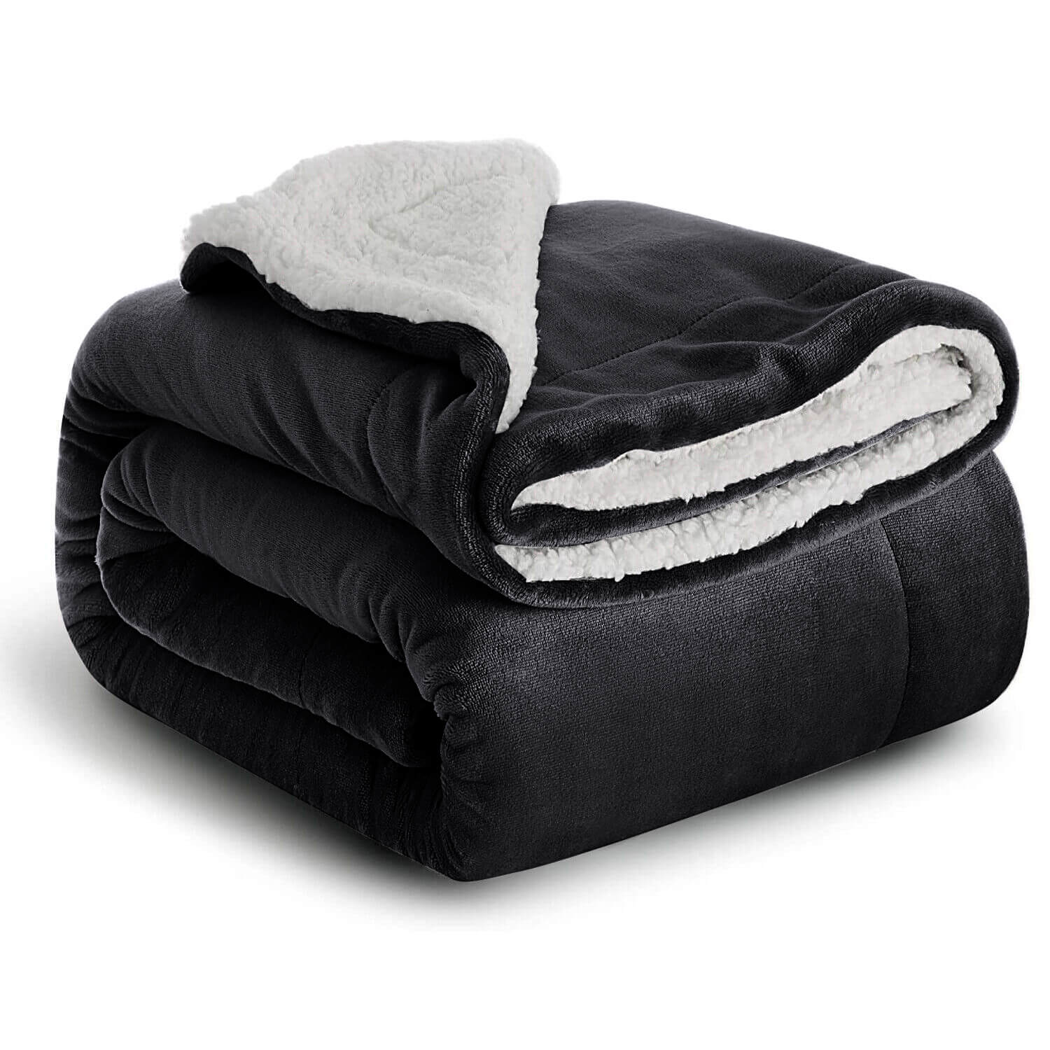 Black Sherpa Throw Blanket