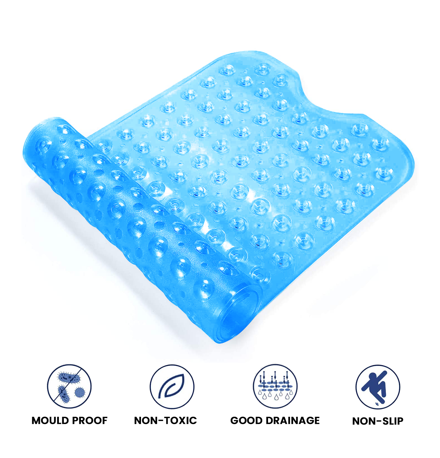 Bath Shower Mat Light Blue