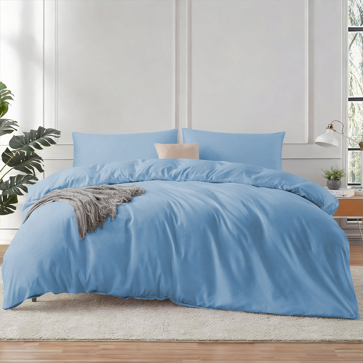 4 Piece Bedding Set Duvet Cover, Pillowcases & Fitted Sheet