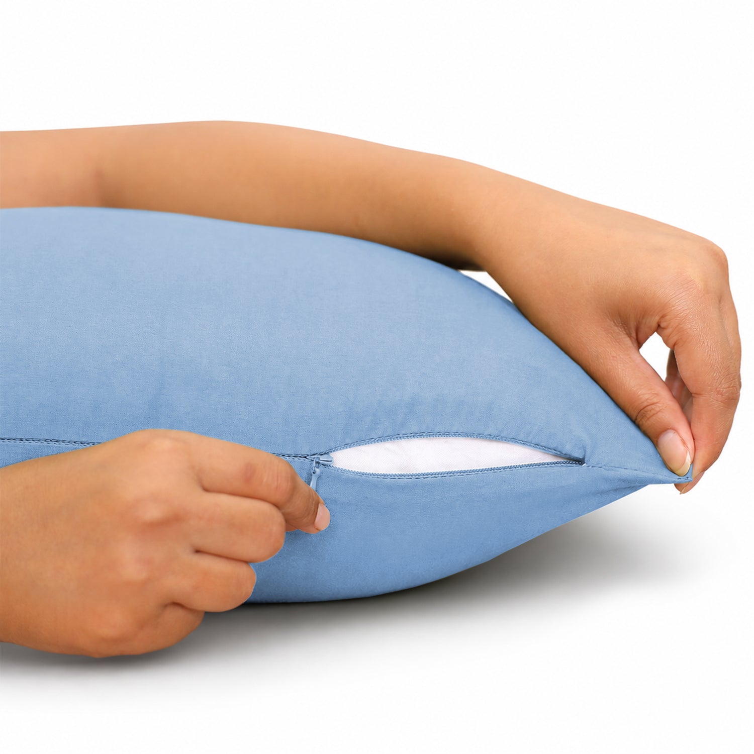 Pair of Microfibre Plain Cushion Covers for Bed & Living Room