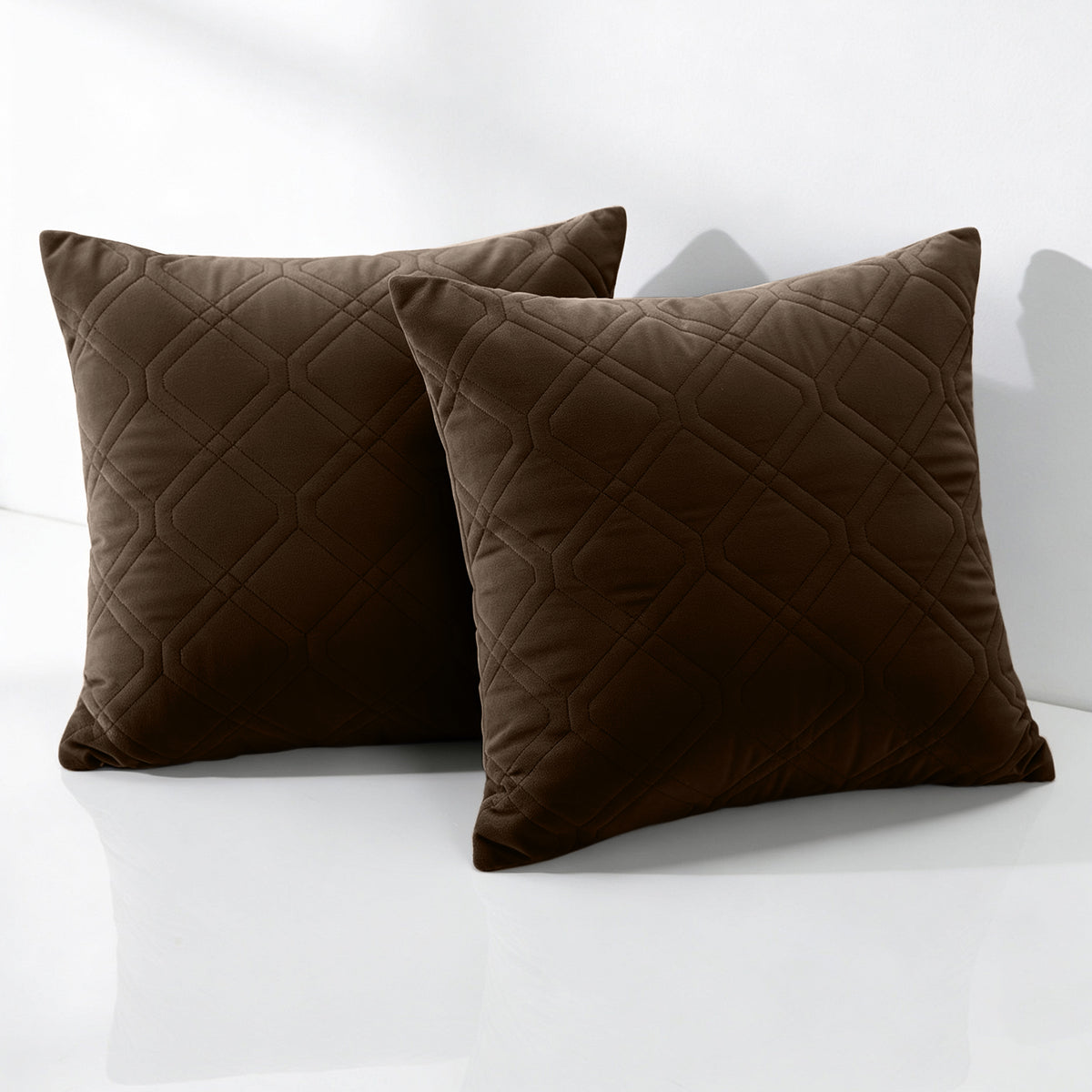 Soft Velvet Cushion Cover with Diamond Pattern – Pack Of 2