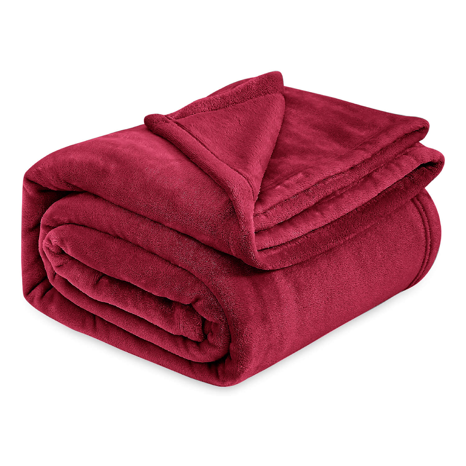 Burgundy Fleece Throw Blanket