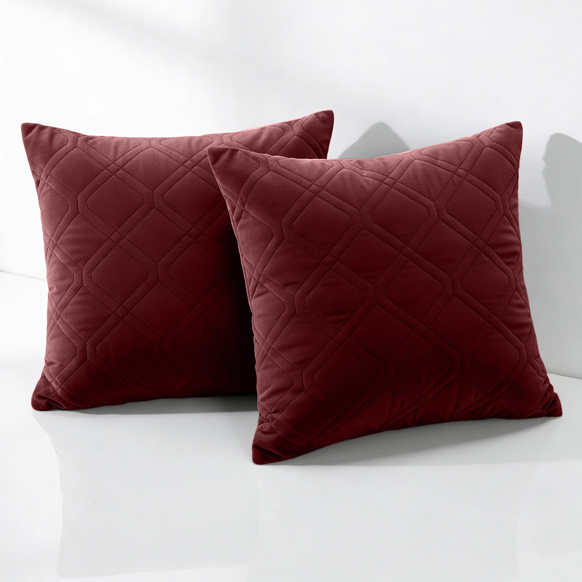 Soft Velvet Cushion Cover with Diamond Pattern – Pack Of 2