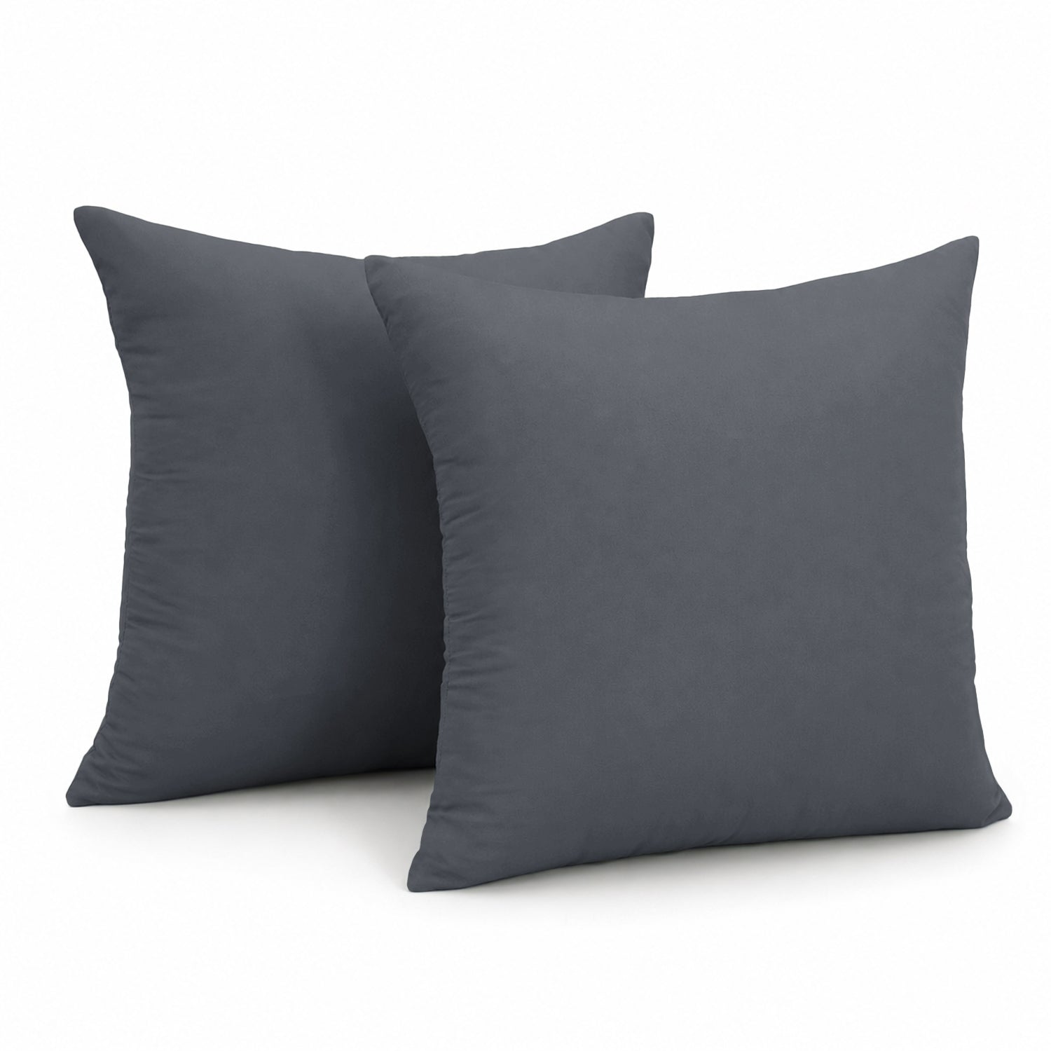 Pair of Microfibre Plain Cushion Covers for Bed & Living Room