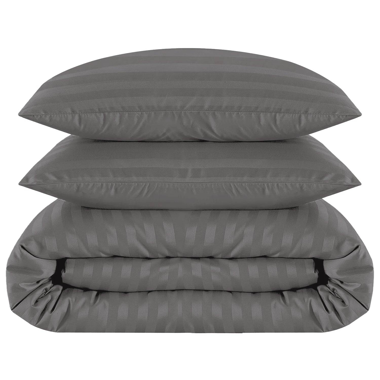 4 Piece Stripe Bedding Set - Duvet Cover, Pillowcases & Fitted Sheet