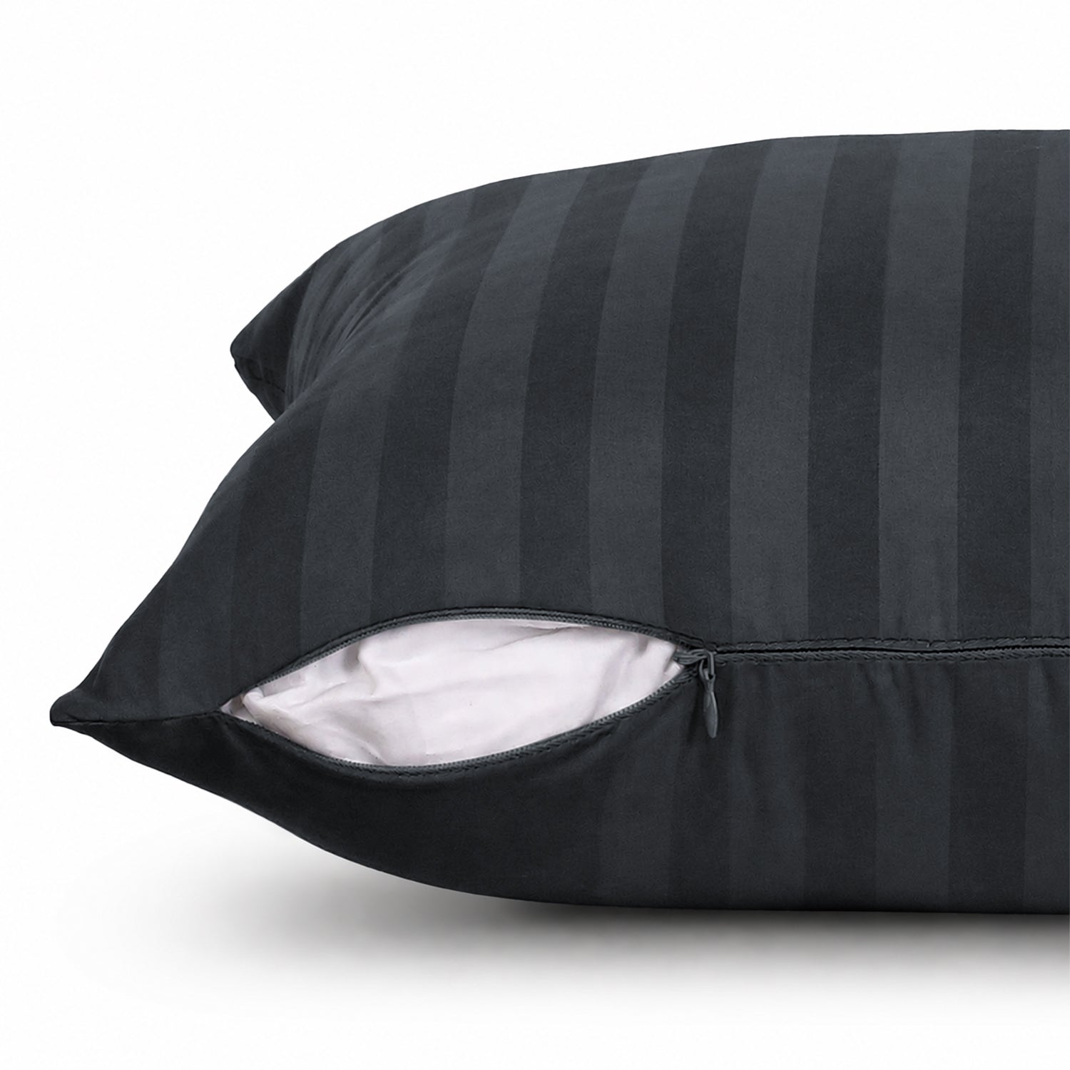 Pair of Stripe Microfibre Cushion Covers for Sofa