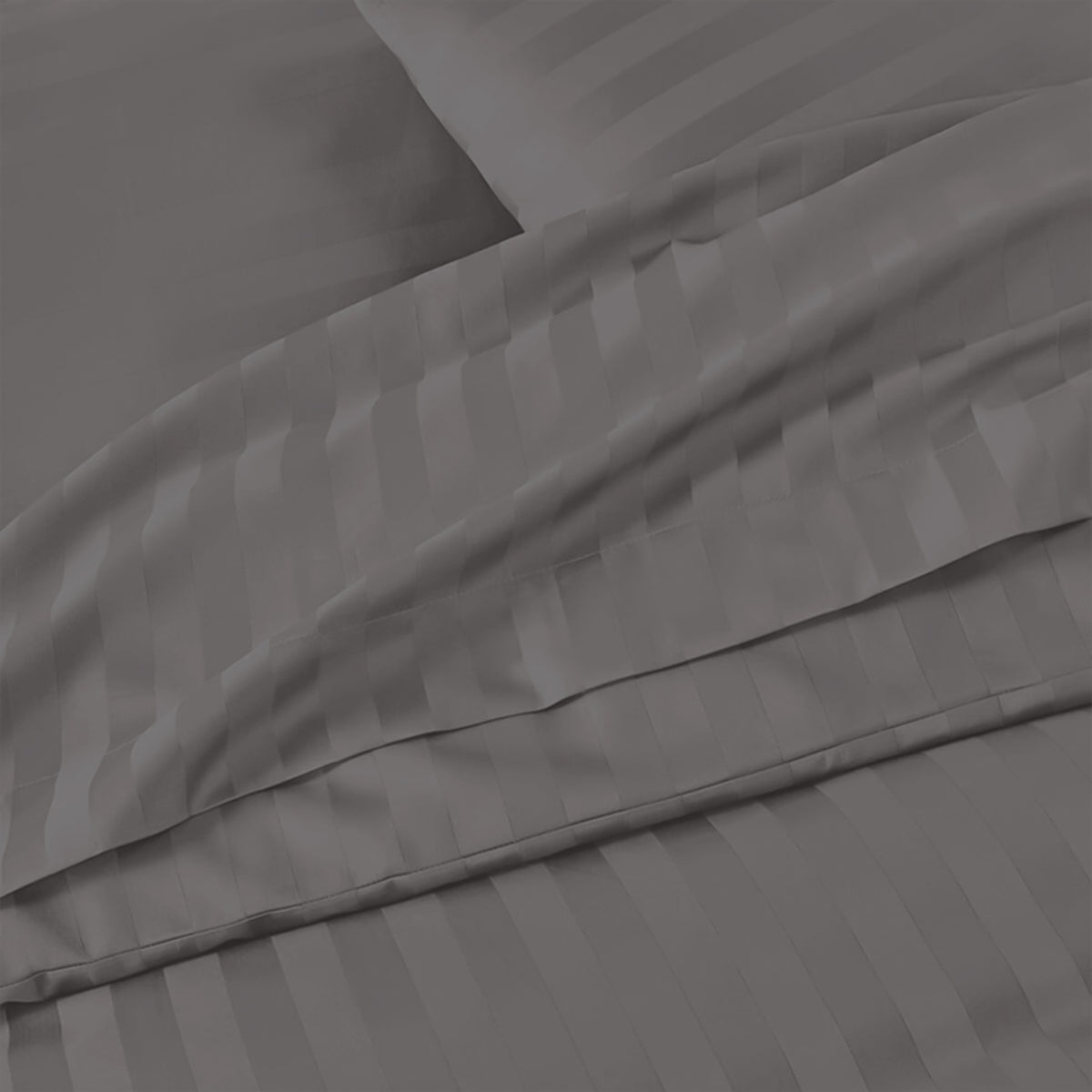 4 Piece Stripe Bedding Set - Duvet Cover, Pillowcases & Fitted Sheet