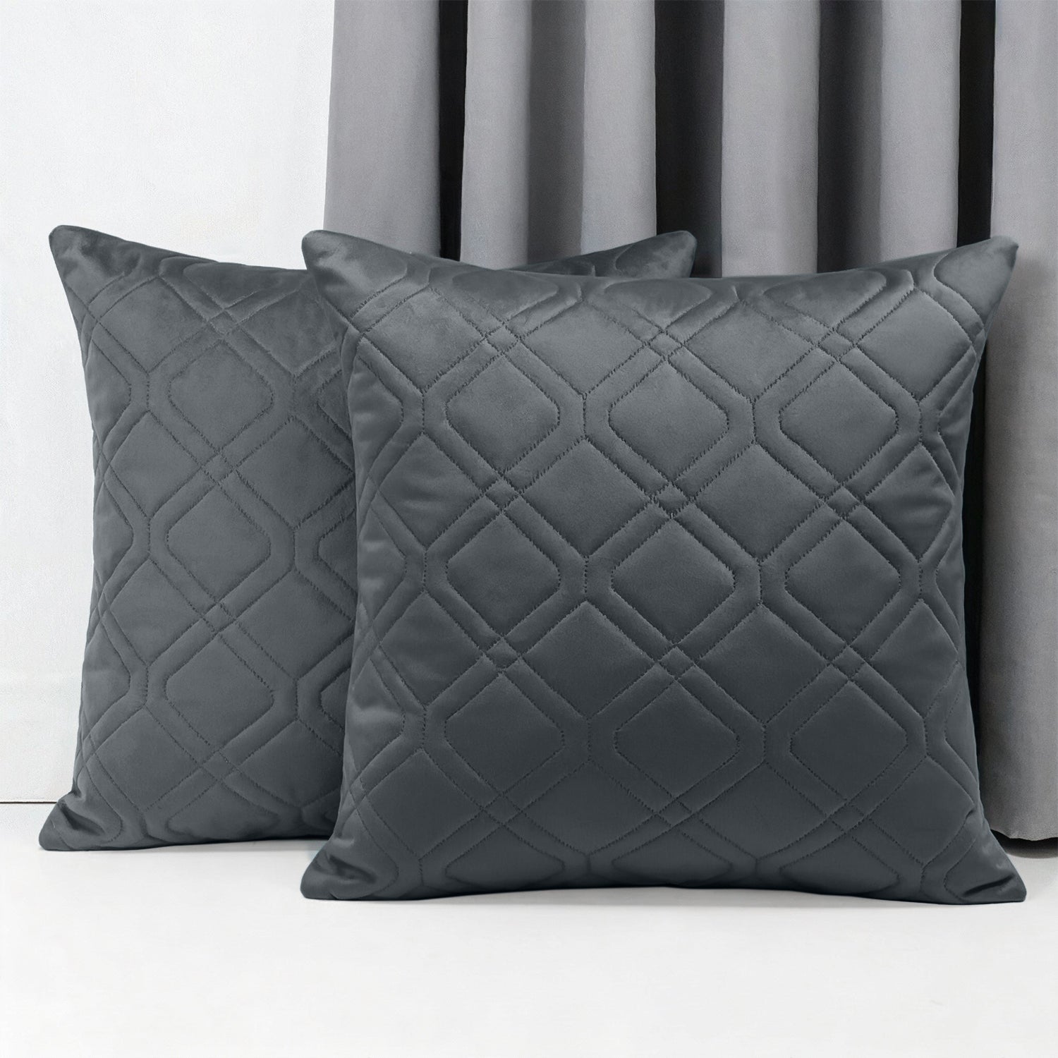 Soft Velvet Cushion Cover with Diamond Pattern – Pack Of 2