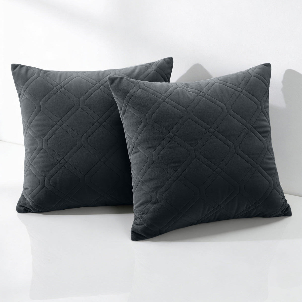 Soft Velvet Cushion Cover with Diamond Pattern – Pack Of 2