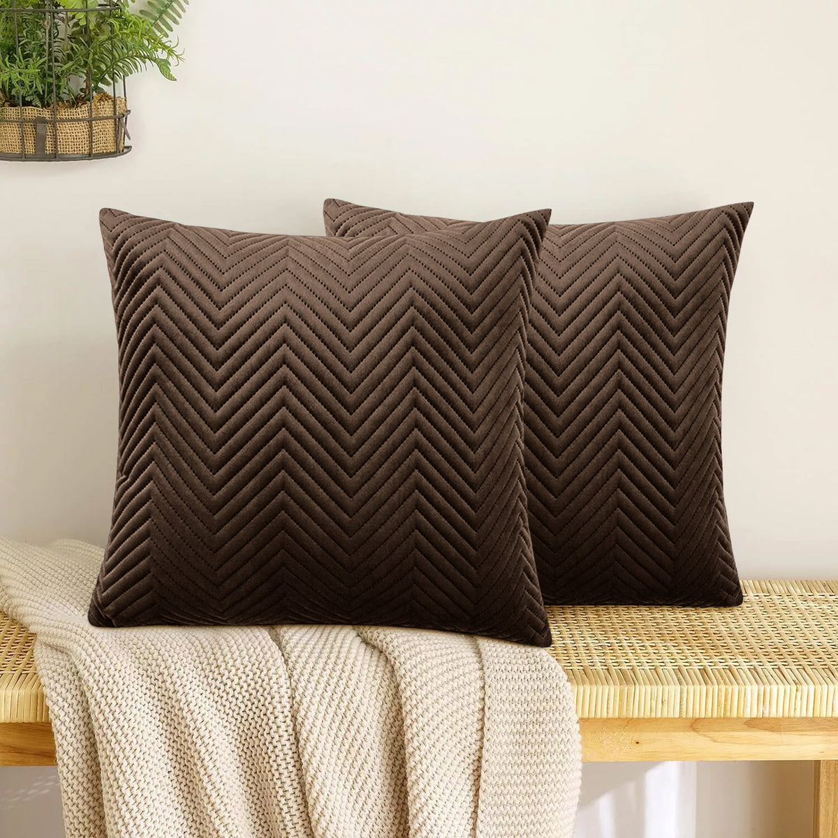 Pack Of 2 Quilted Embossed Cushion Covers