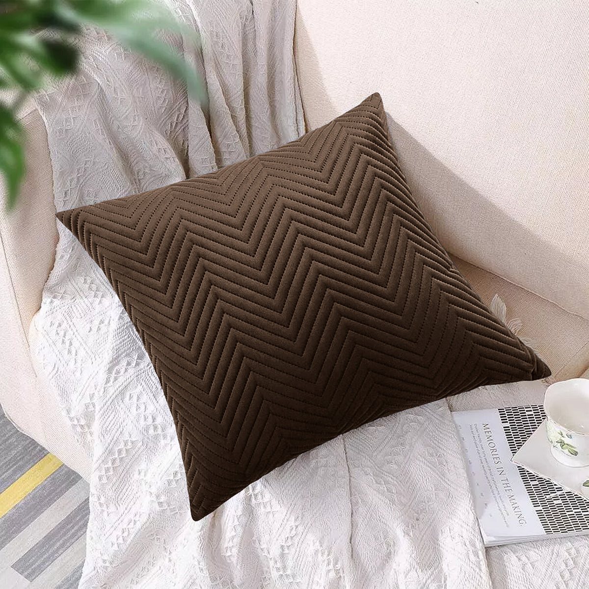 Pack Of 2 Quilted Embossed Cushion Covers