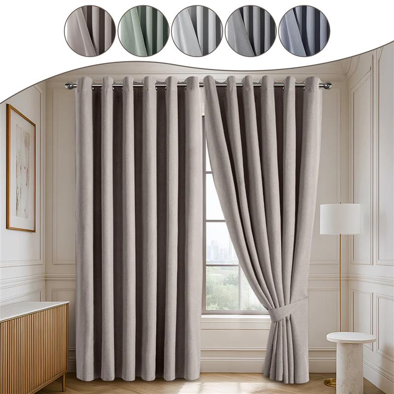 135 GSM Eyelet Ready Made Blackout Curtains For Living Room