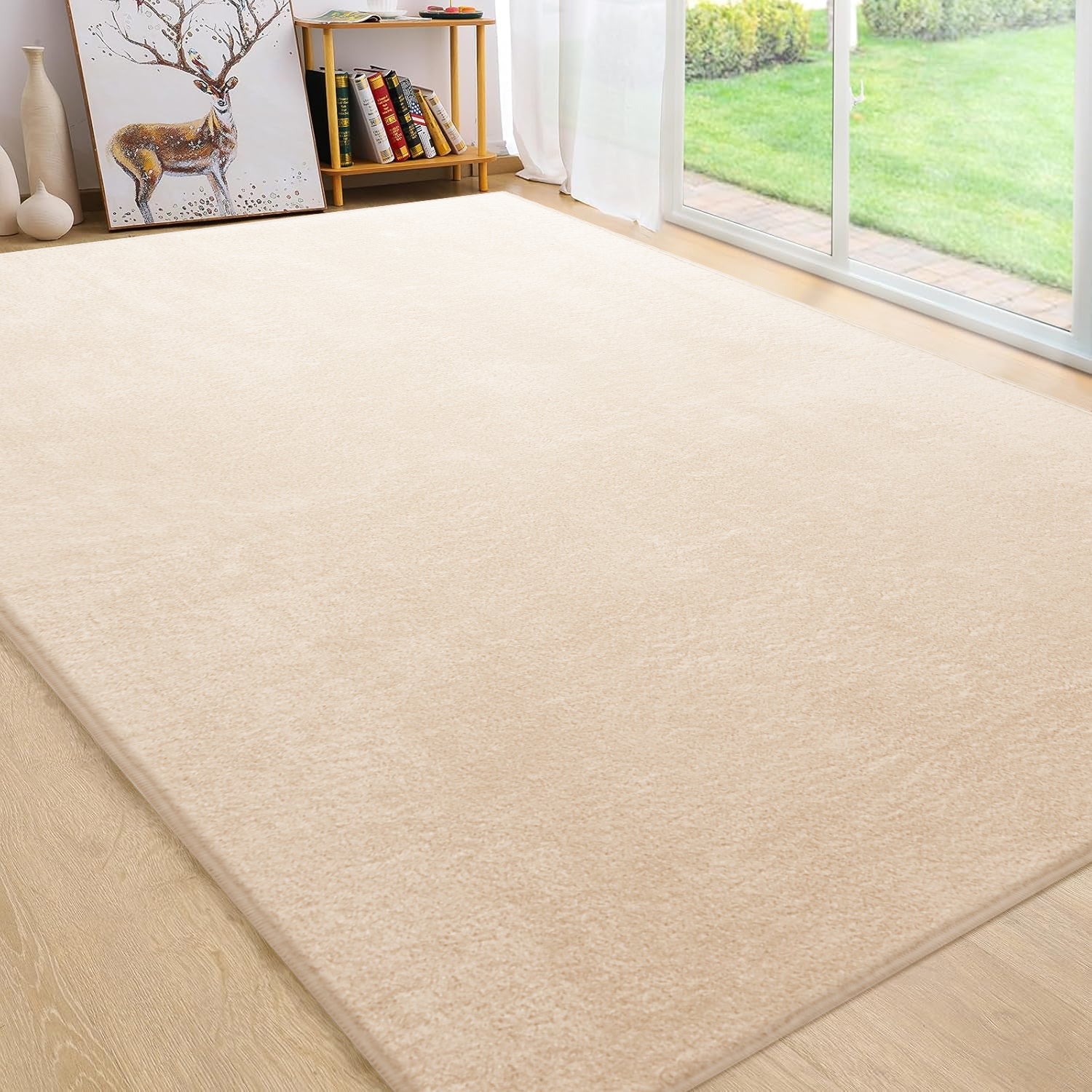 Beige Rabbit Fur Rug